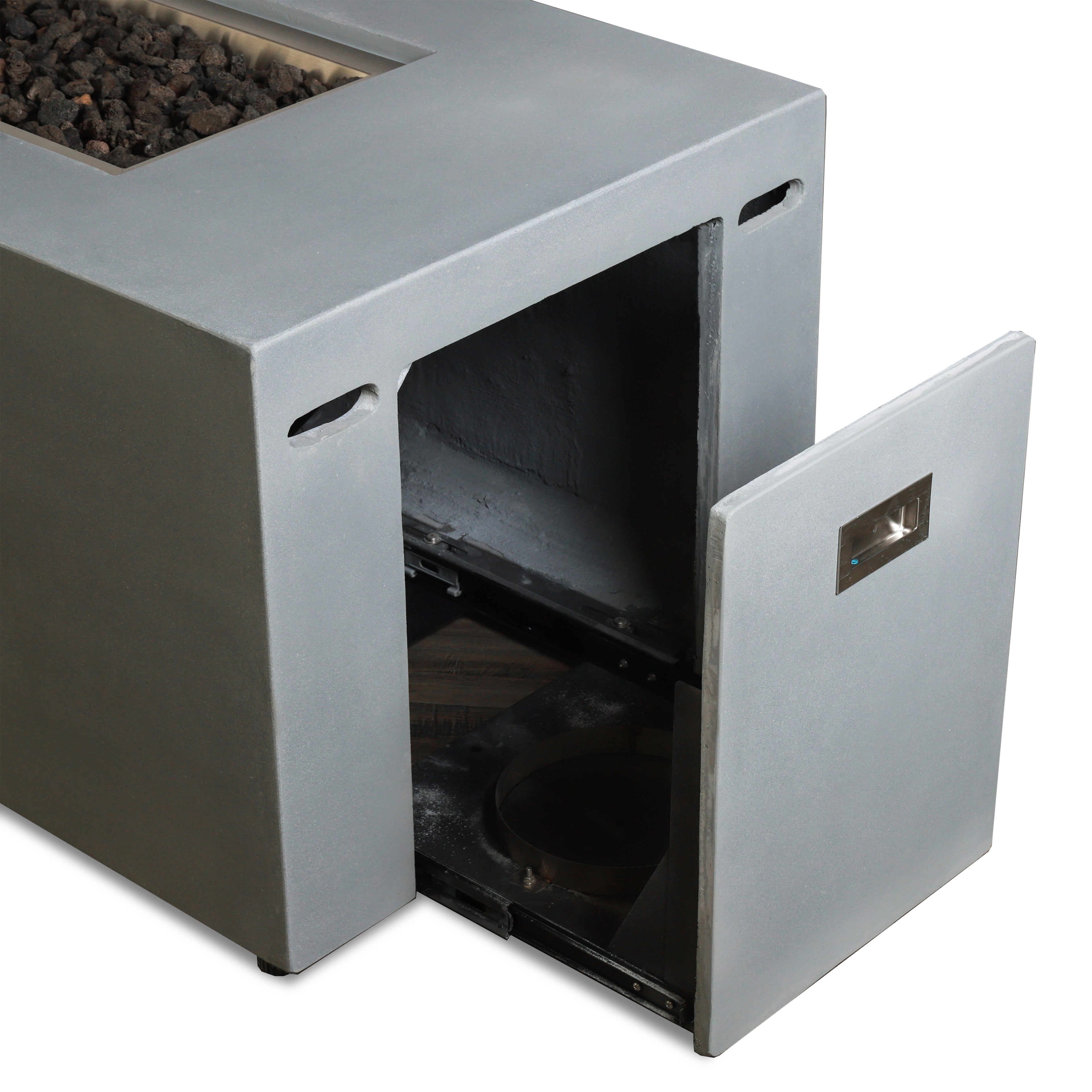 Mason 72" Rectangular Hidden Propane Gas Fire Pit#Finish_Natural Gray