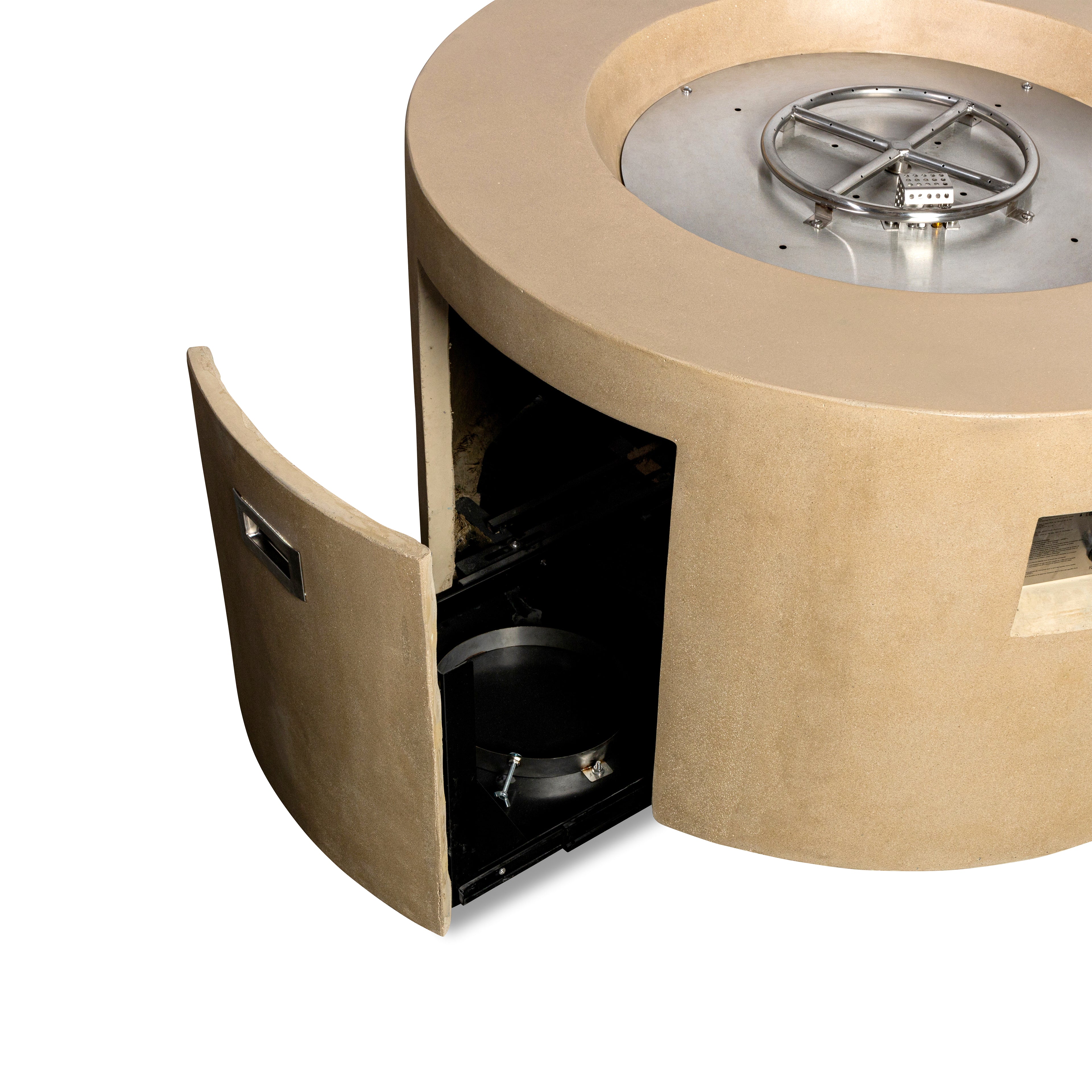 Mason 42" Round Concrete Propane Gas Fire Pit with Access Door#Finish_Sand