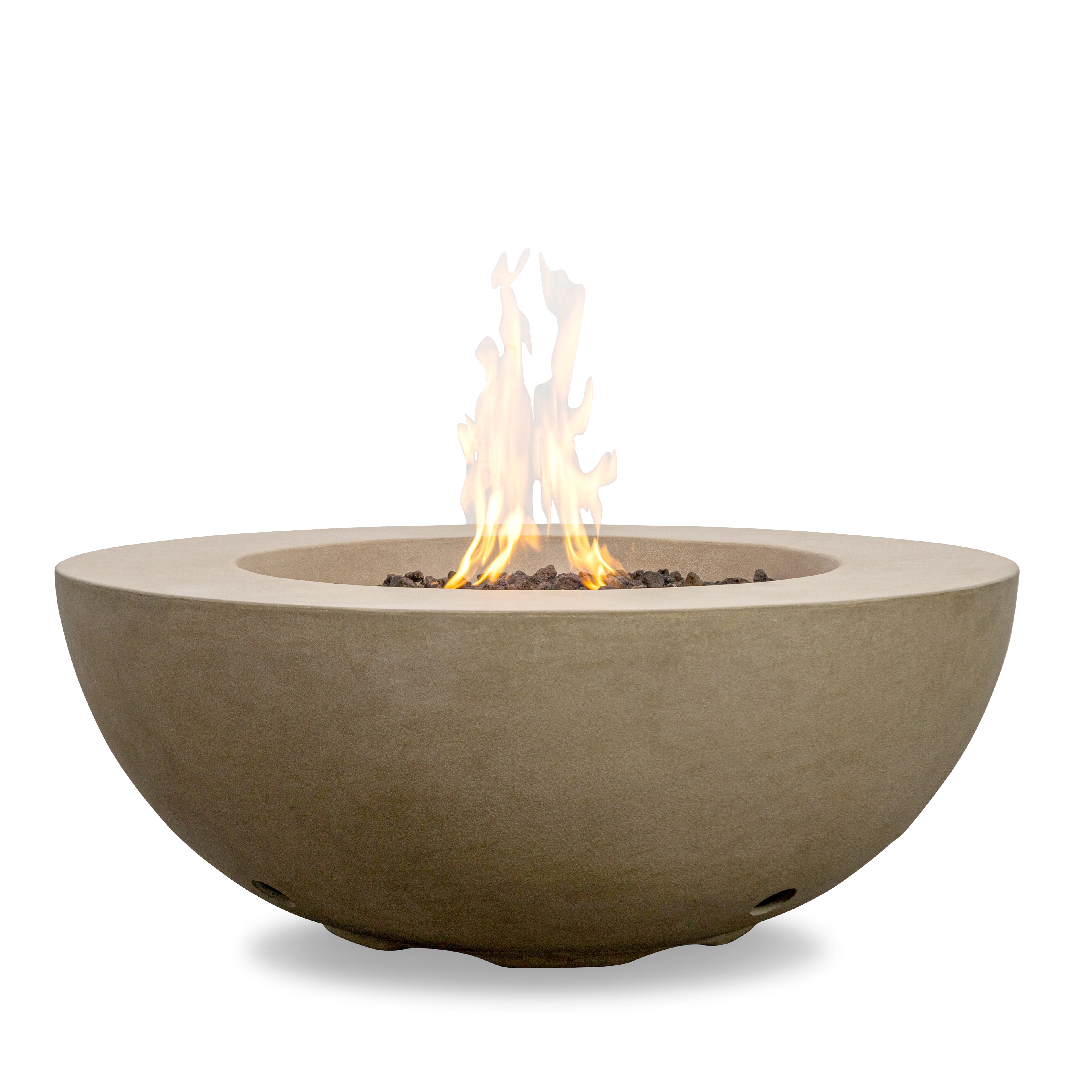 Mason 42" Round Bowl Concrete Natural Gas Fire Pit with Push Button Ignition