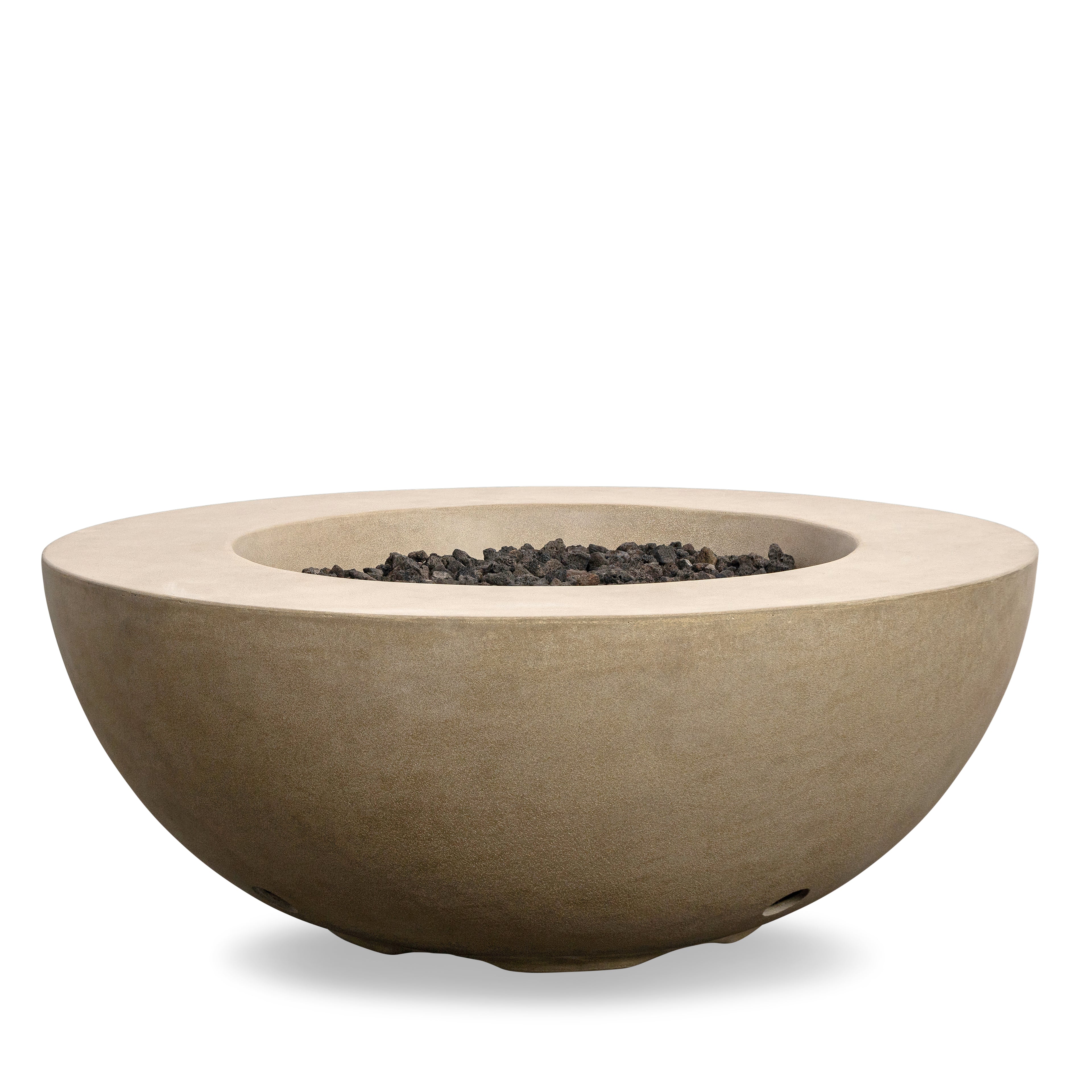 Mason 42" Round Bowl Concrete Natural Gas Fire Pit with Push Button Ignition - Sand