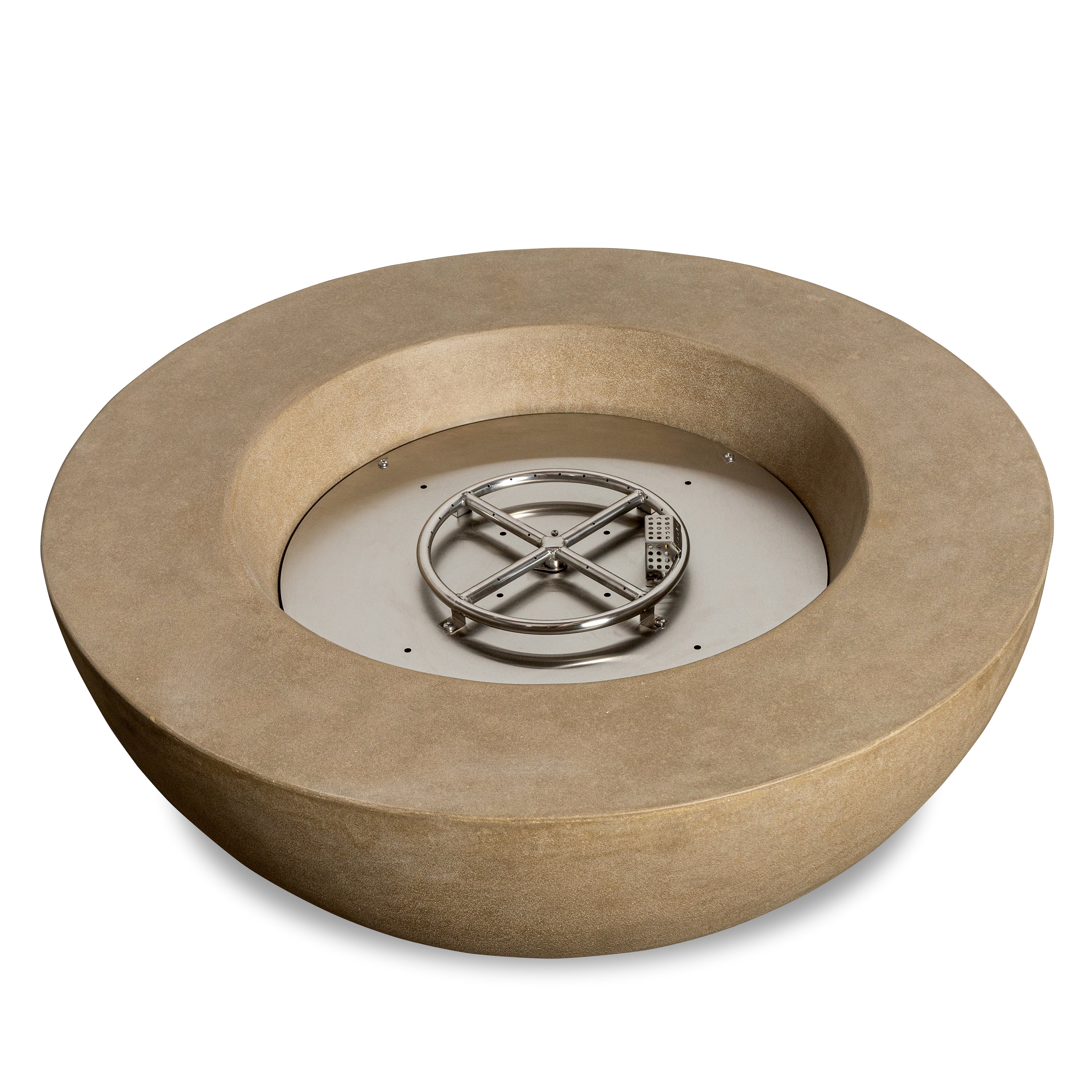 Mason 42" Round Bowl Concrete Natural Gas Fire Pit with Push Button Ignition - Sand