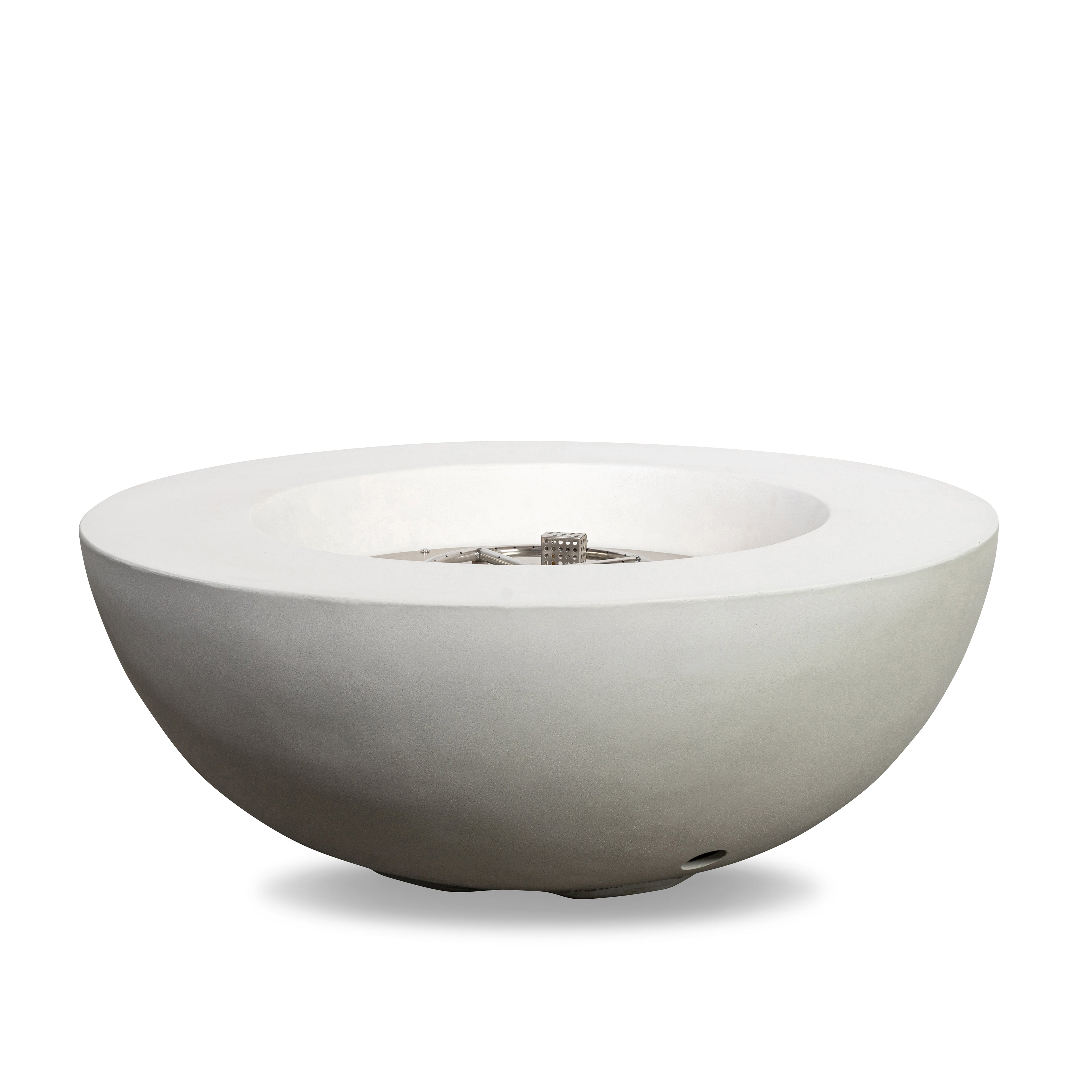 Mason 42" Round Bowl Concrete Natural Gas Fire Pit with Push Button Ignition - White