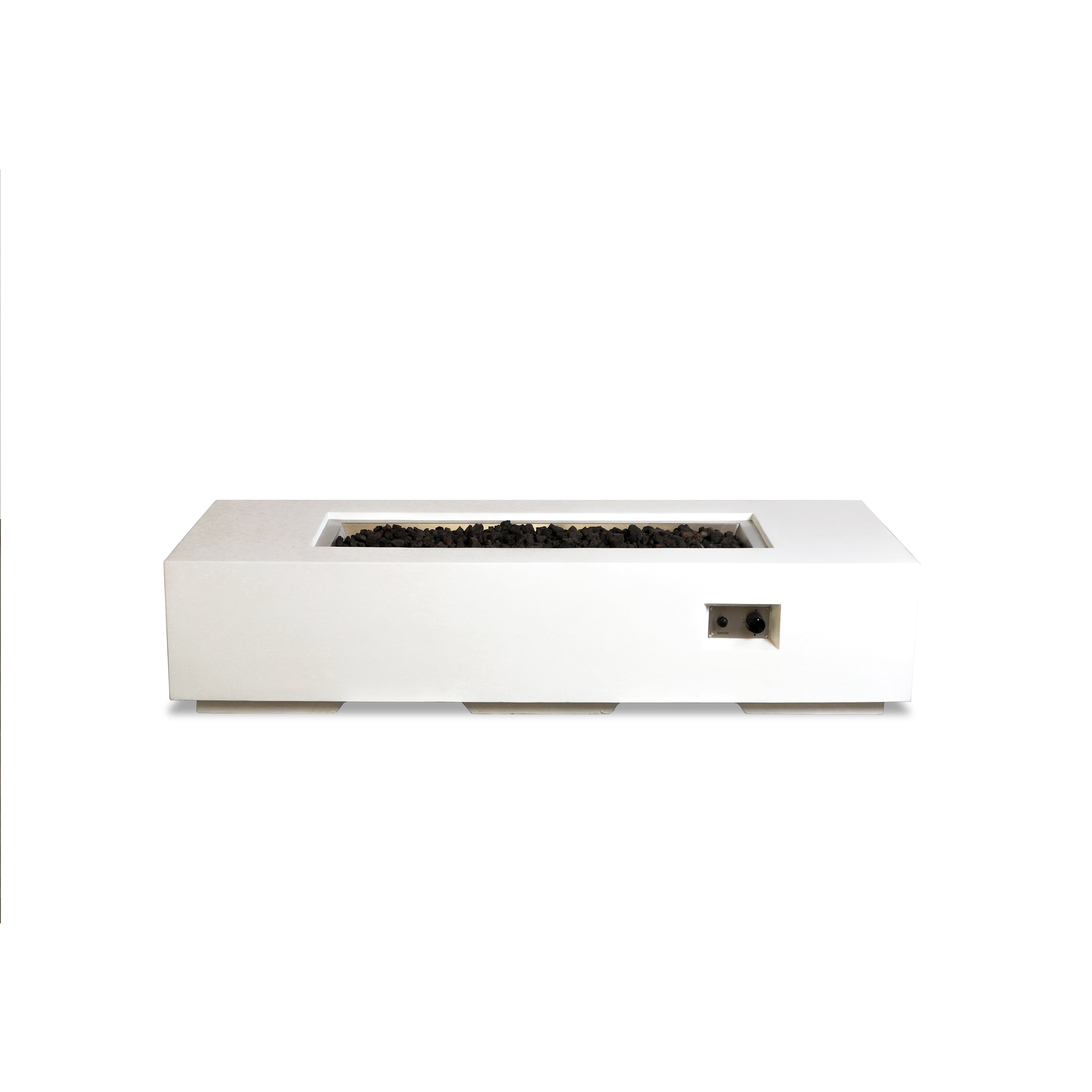 Mason 72" Rectangular Gas Fire Pit#Finish_Stone White