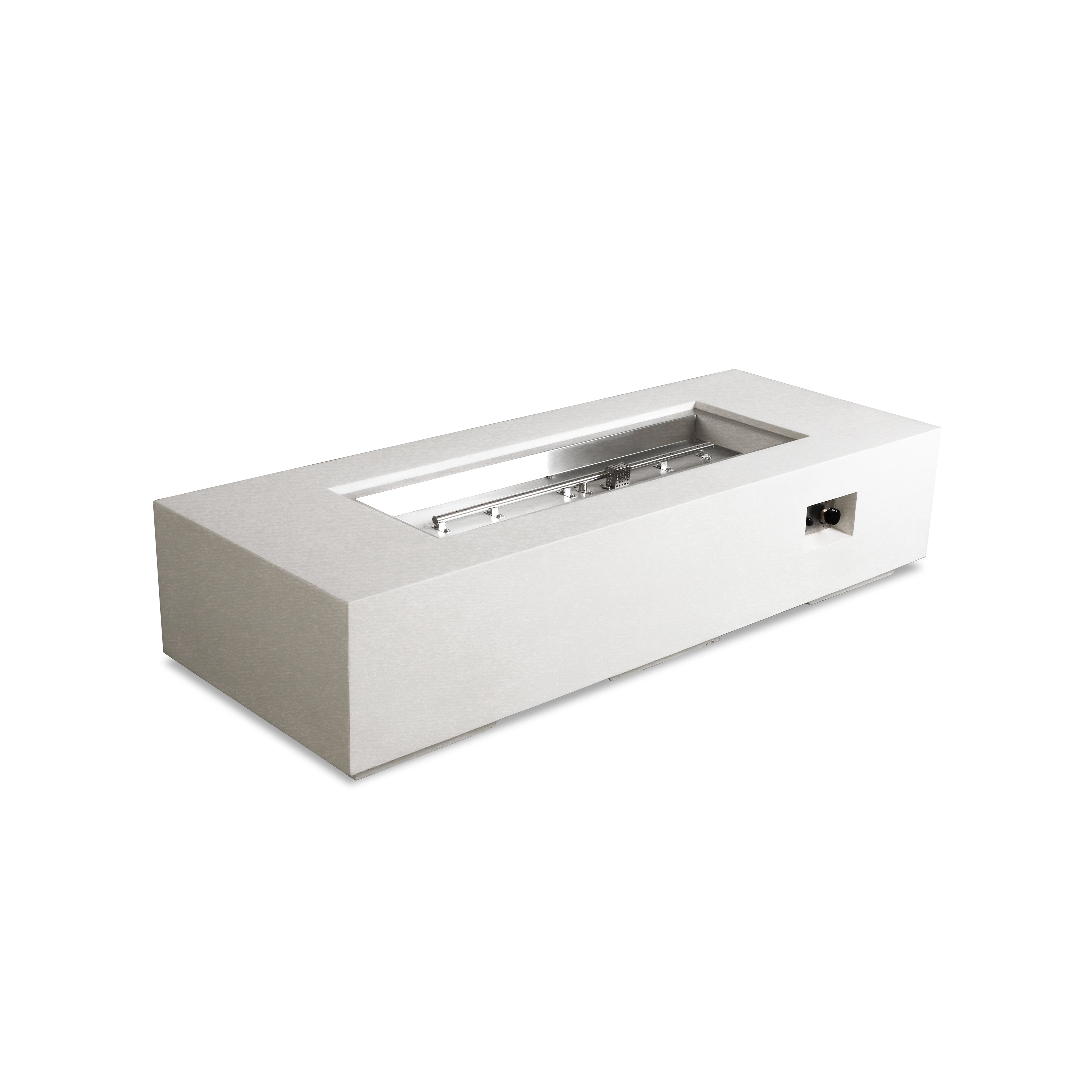 Mason 72" Rectangular Gas Fire Pit#Finish_Stone White