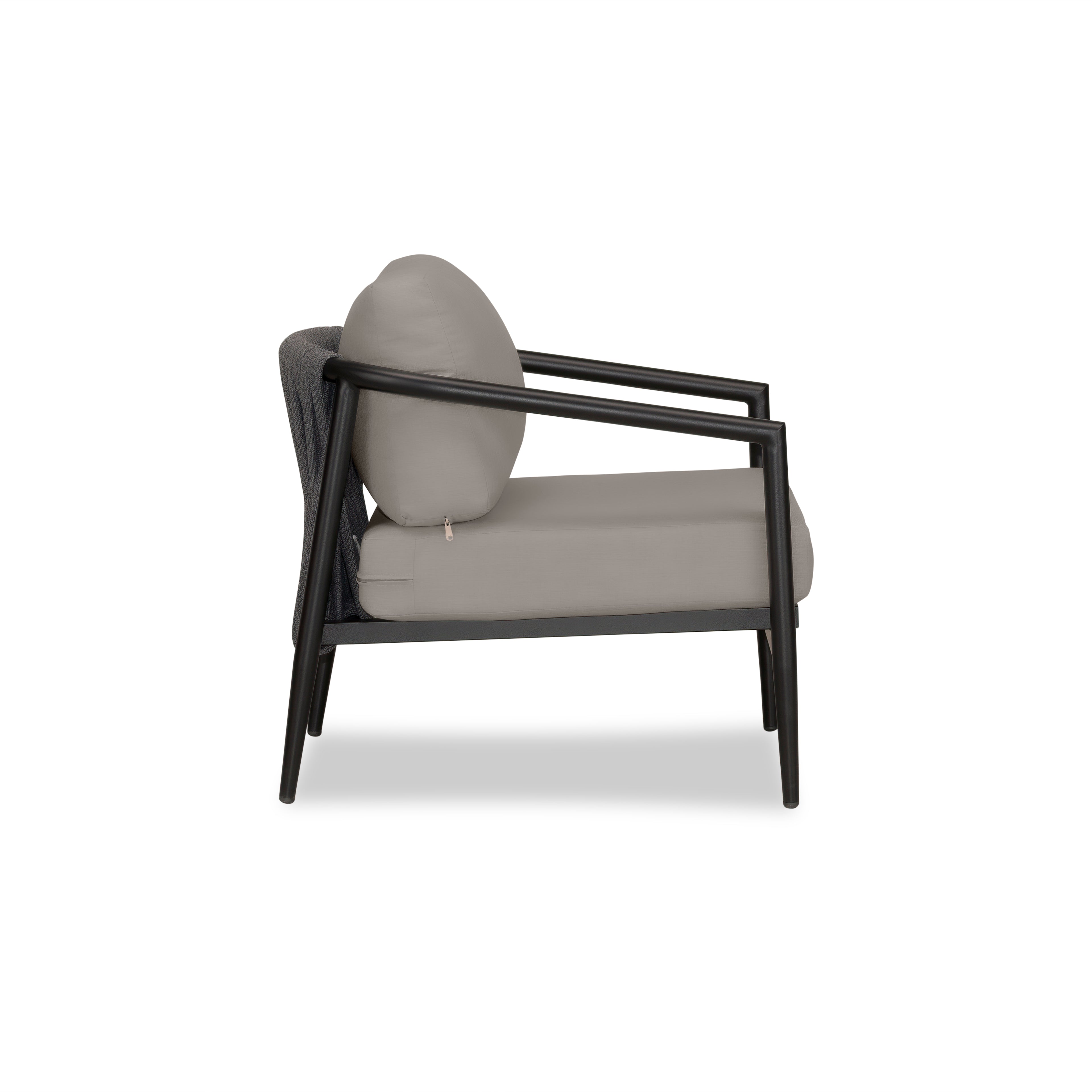 Olio Club Chair#Finish_Black#Fabric_Canvas Charcoal