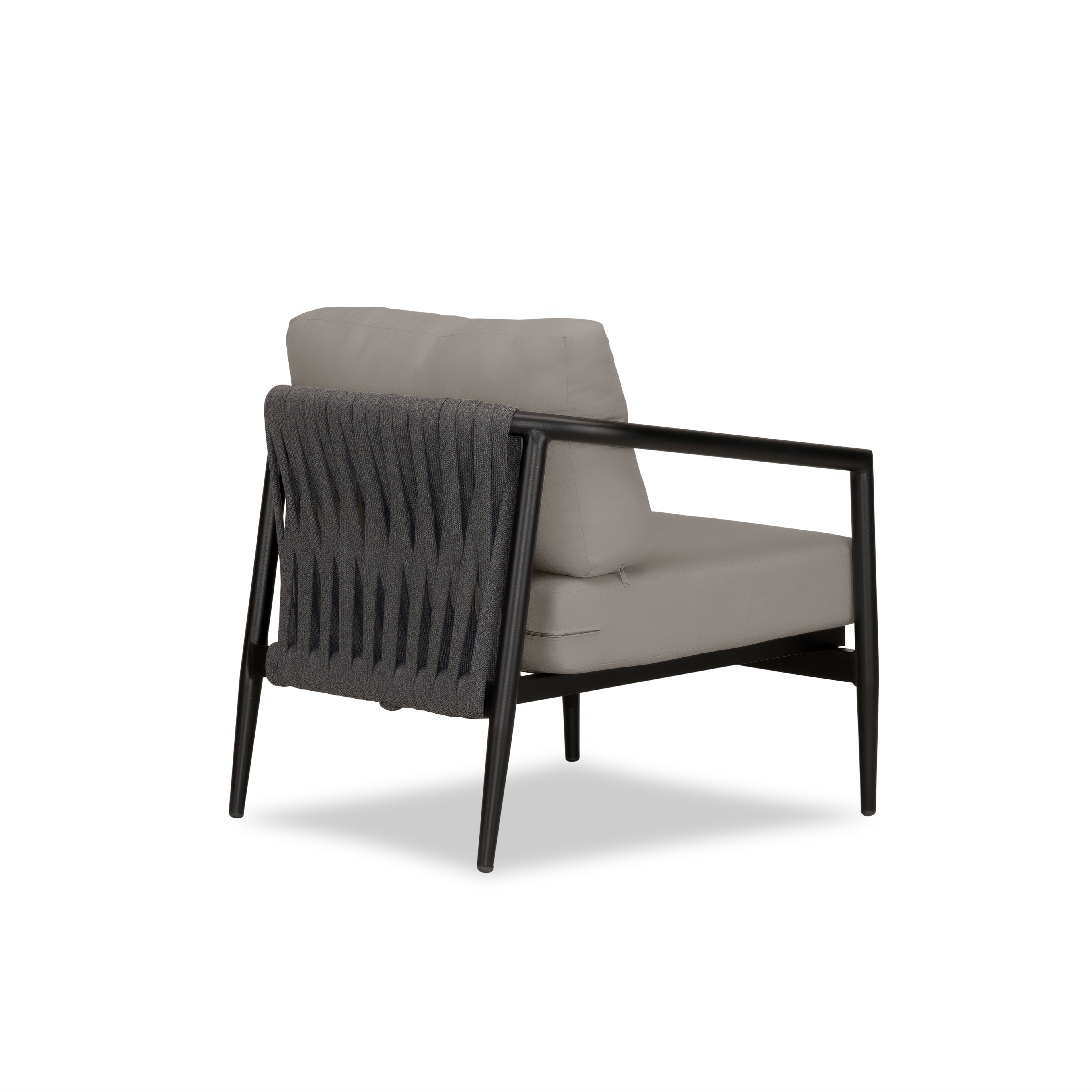Olio Club Chair#Finish_Black#Fabric_Canvas Charcoal