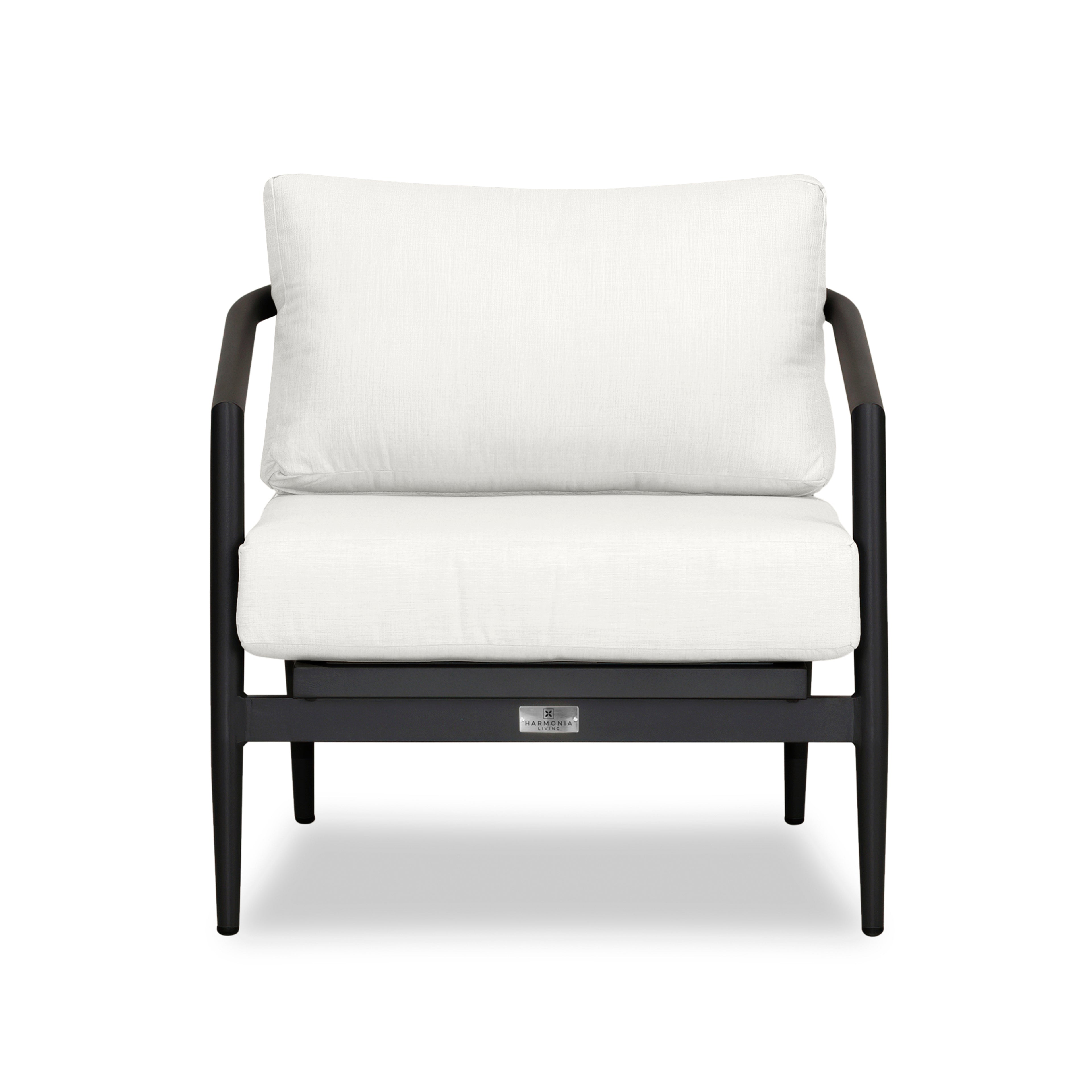 Olio Club Chair#Finish_Black#Fabric_Canvas Natural