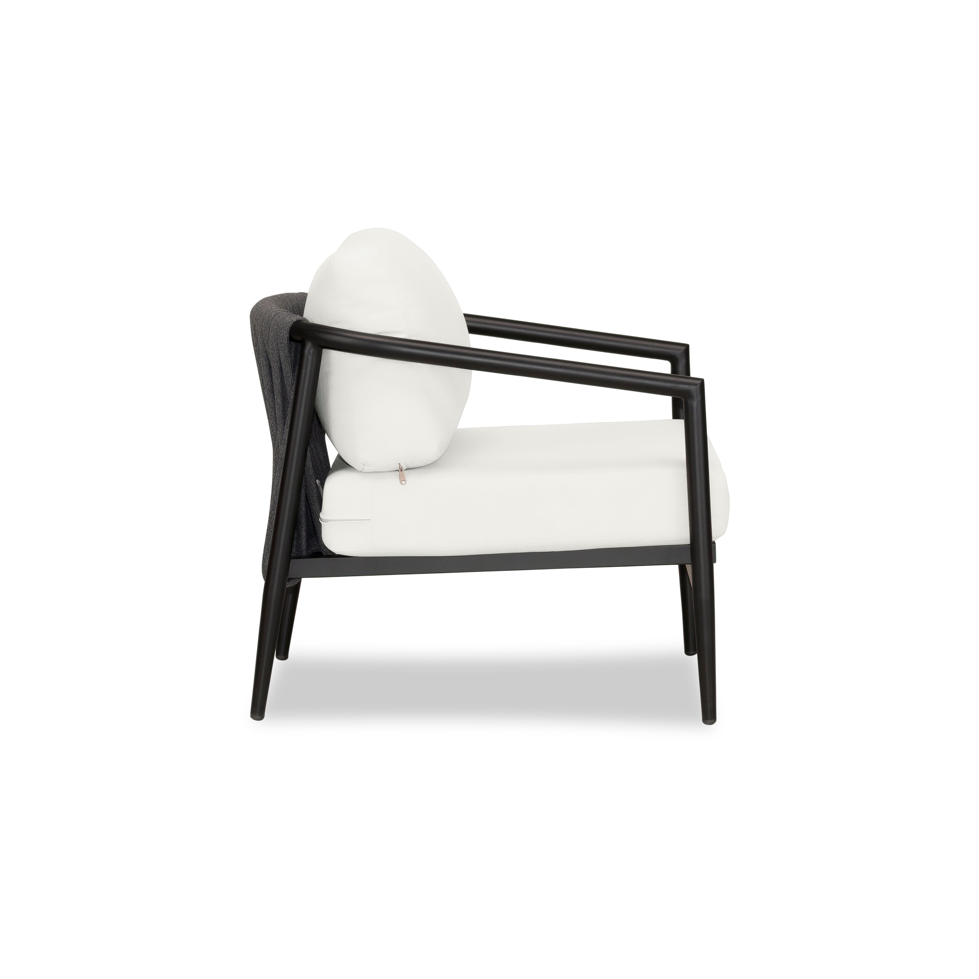 Olio Club Chair#Finish_Black#Fabric_Canvas Natural