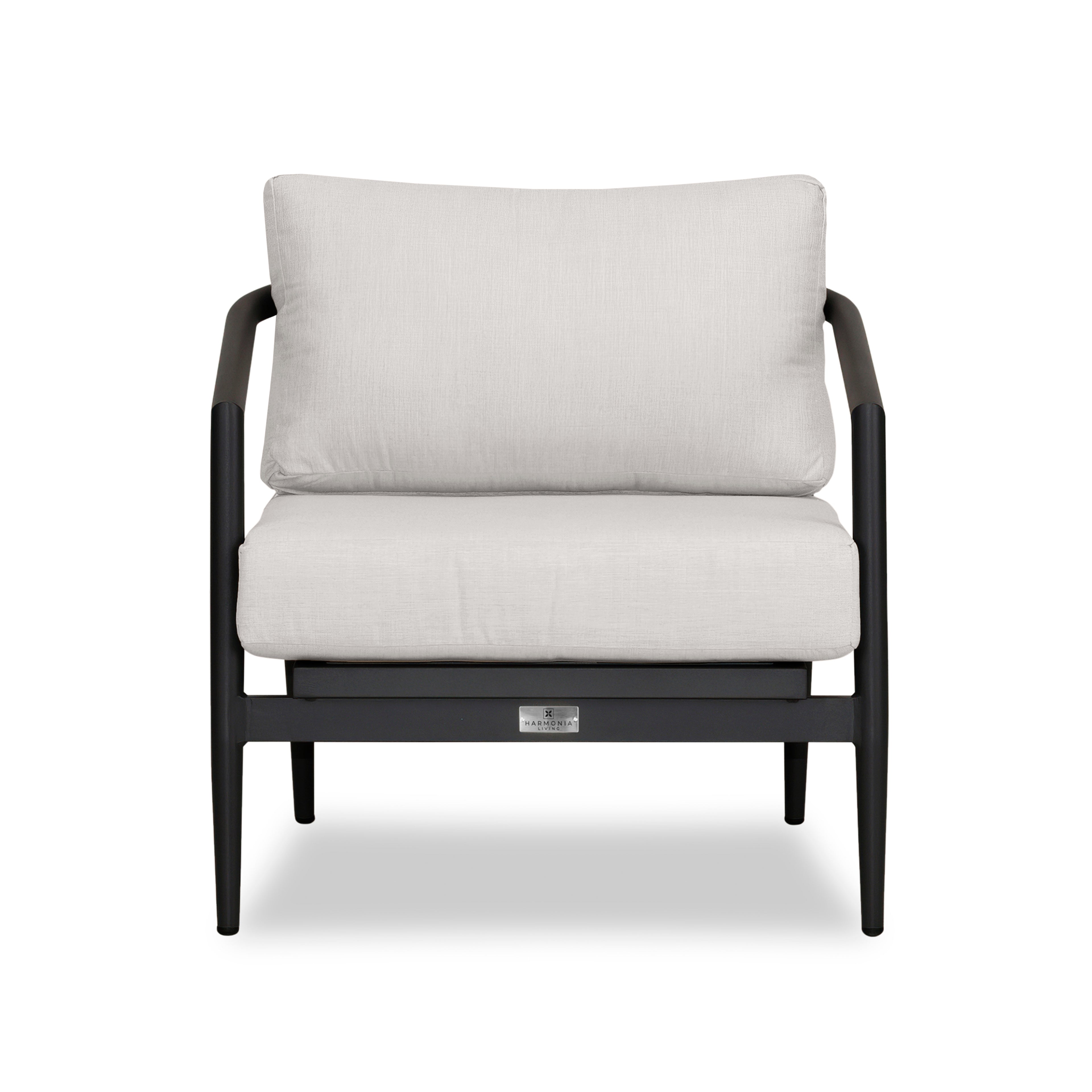 Olio Club Chair#Finish_Black#Fabric_Cast Silver