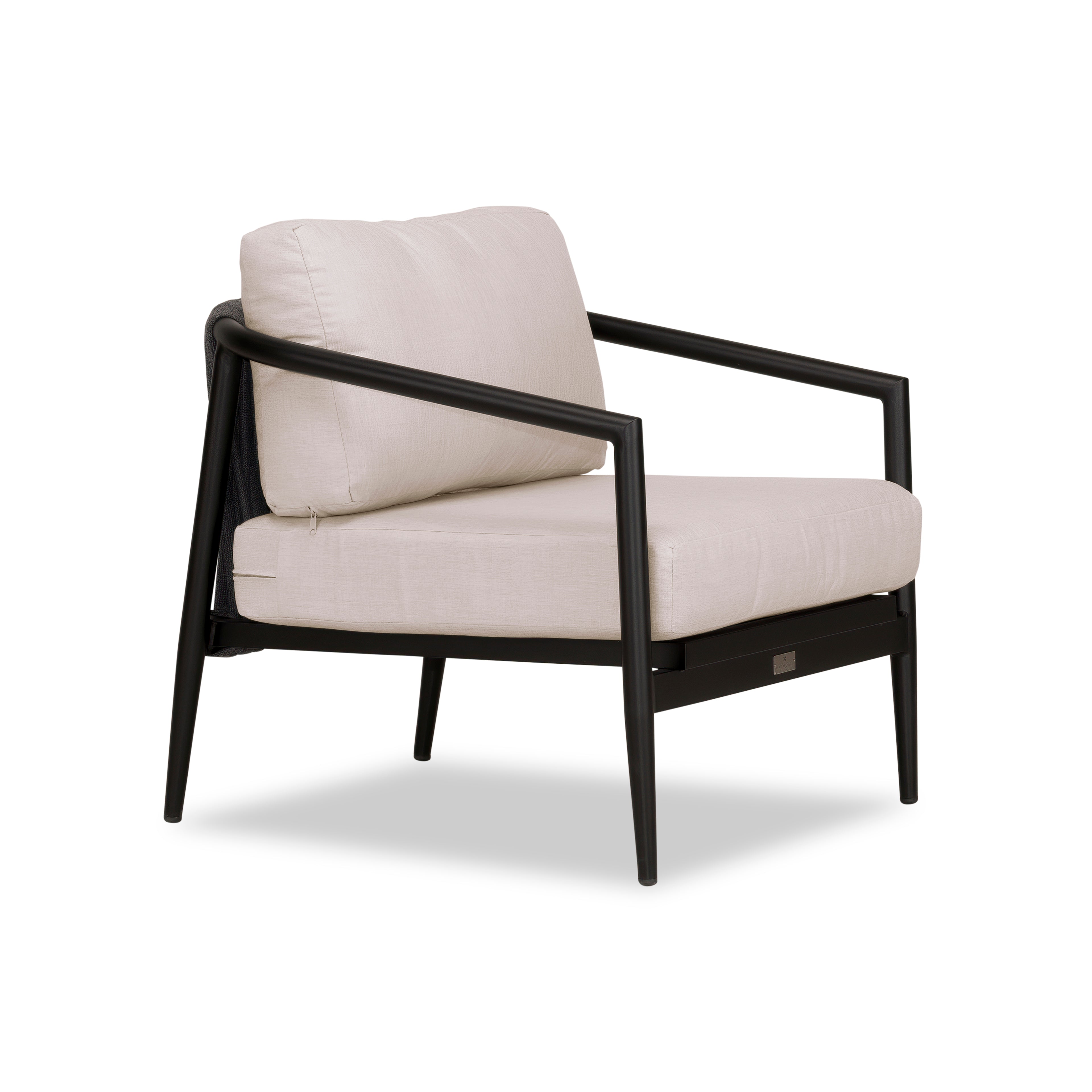 Olio Club Chair#Finish_Black#Fabric_Cast Silver