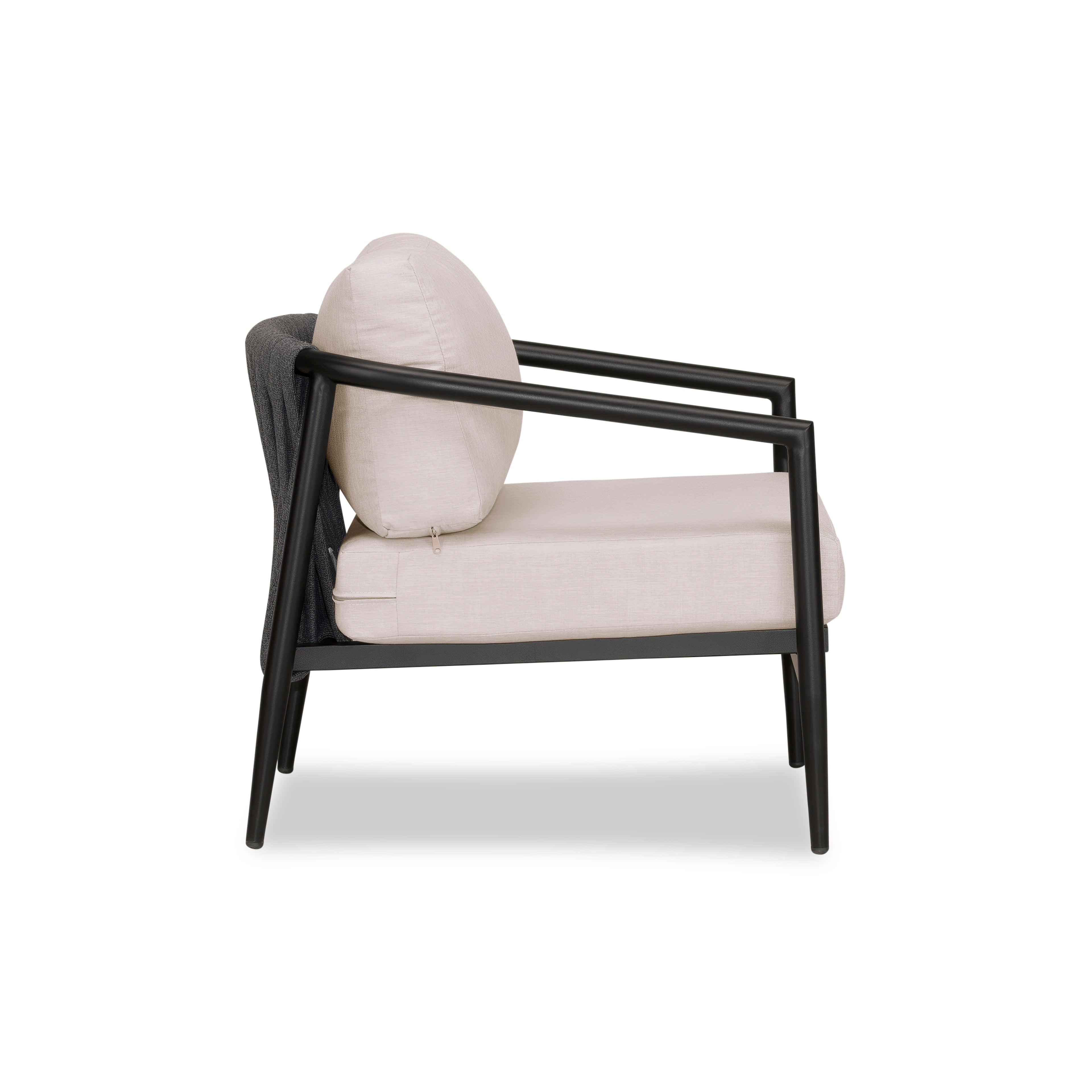 Olio Club Chair#Finish_Black#Fabric_Cast Silver