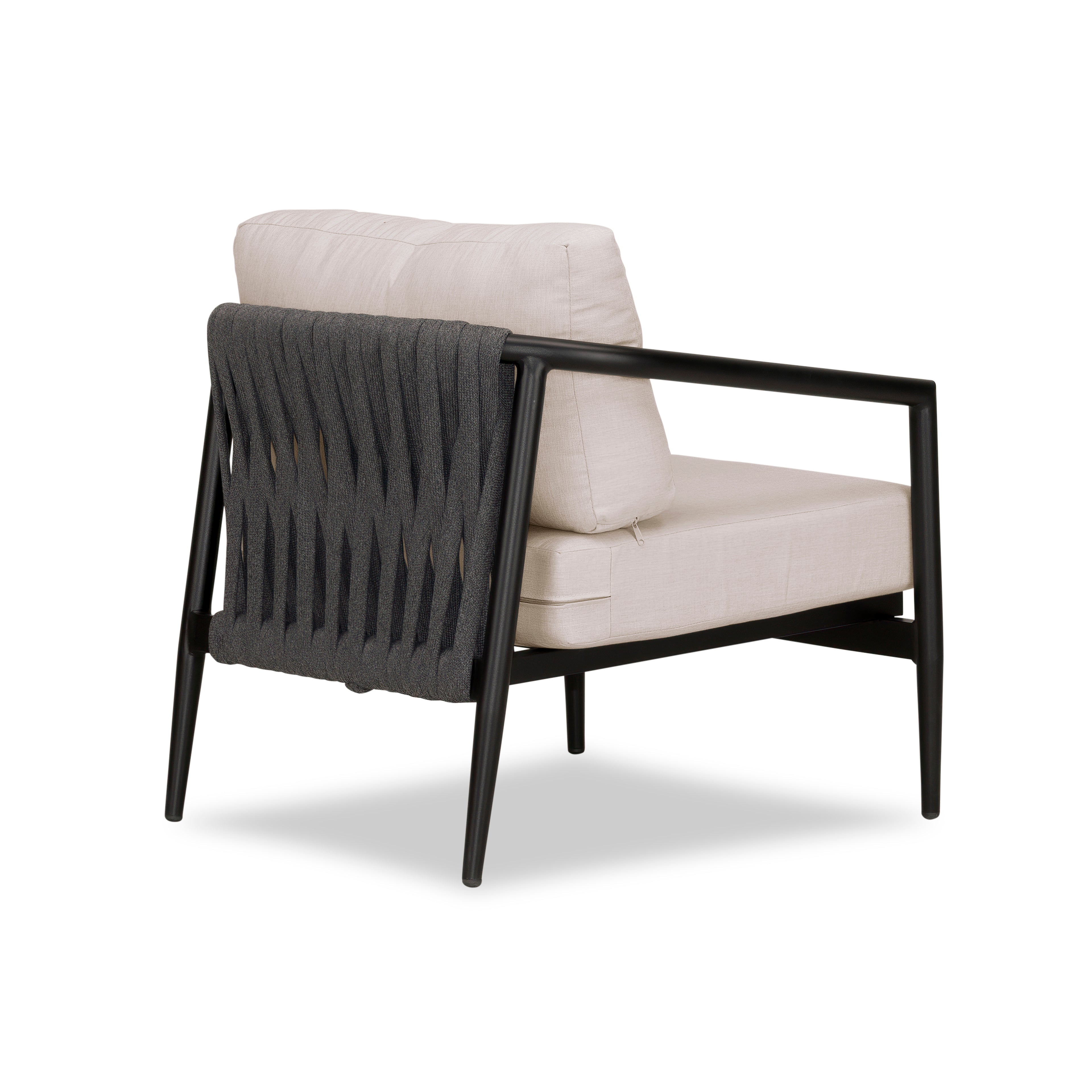 Olio Club Chair#Finish_Black#Fabric_Cast Silver