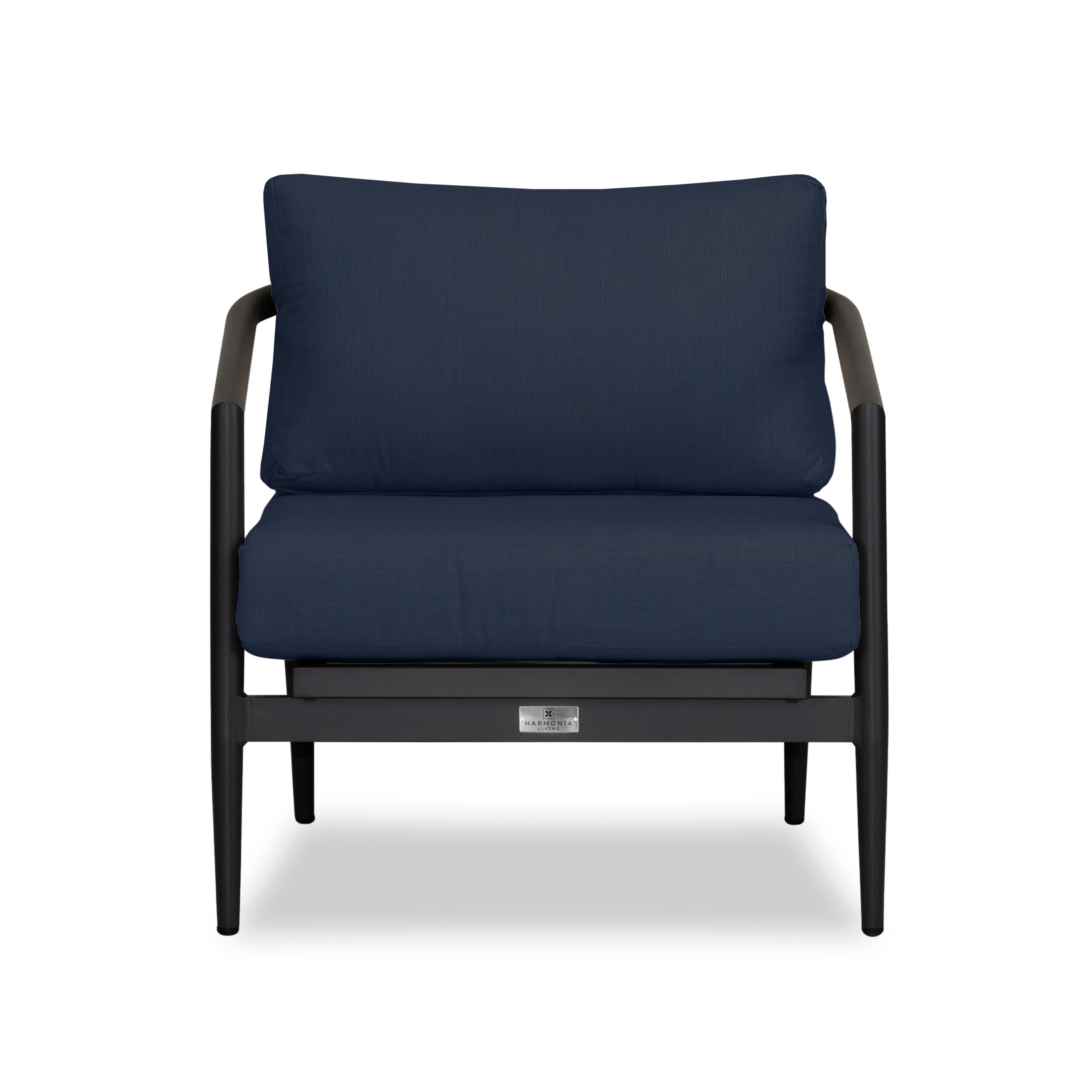 Olio Club Chair#Finish_Black#Fabric_Spectrum Indigo