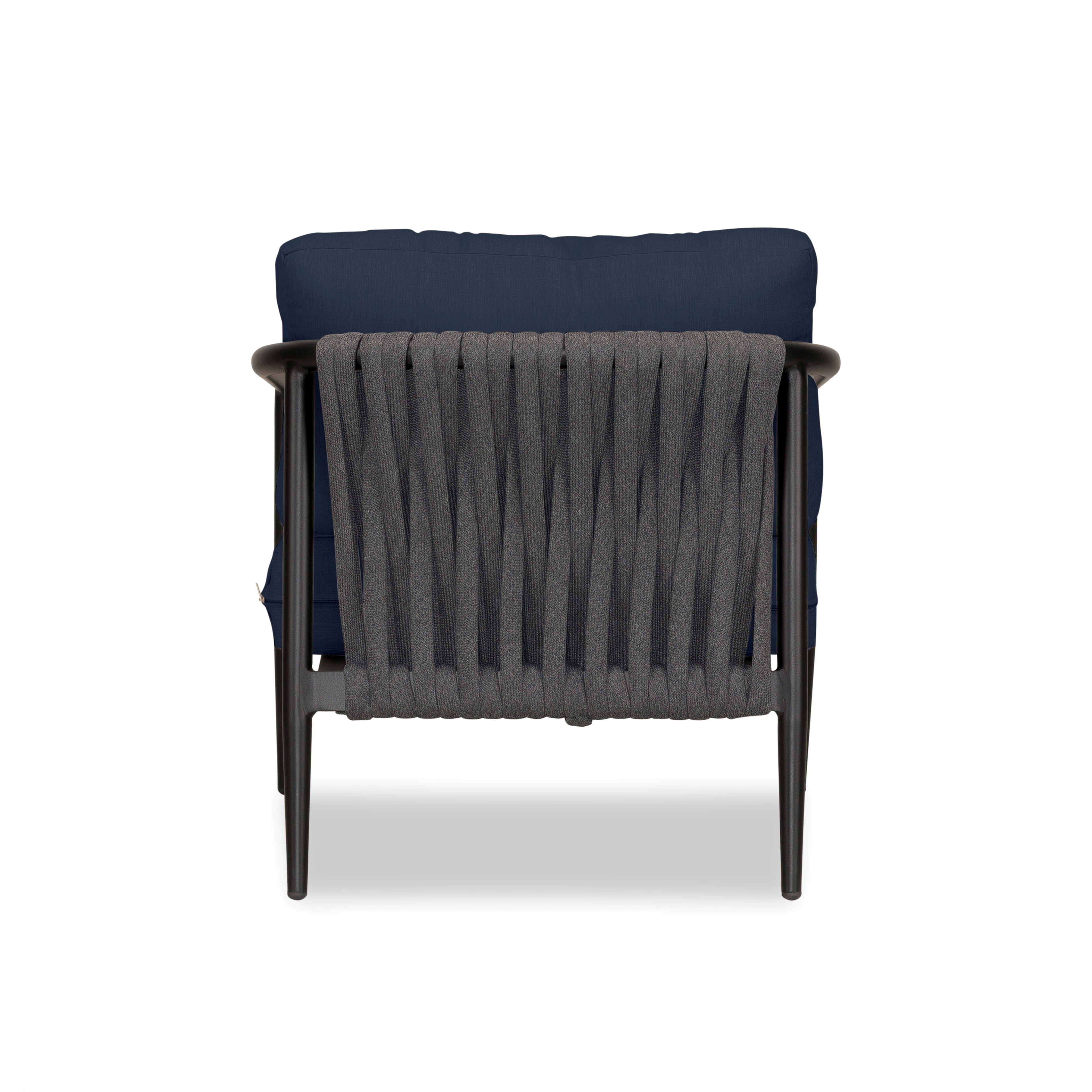 Olio Club Chair#Finish_Black#Fabric_Spectrum Indigo