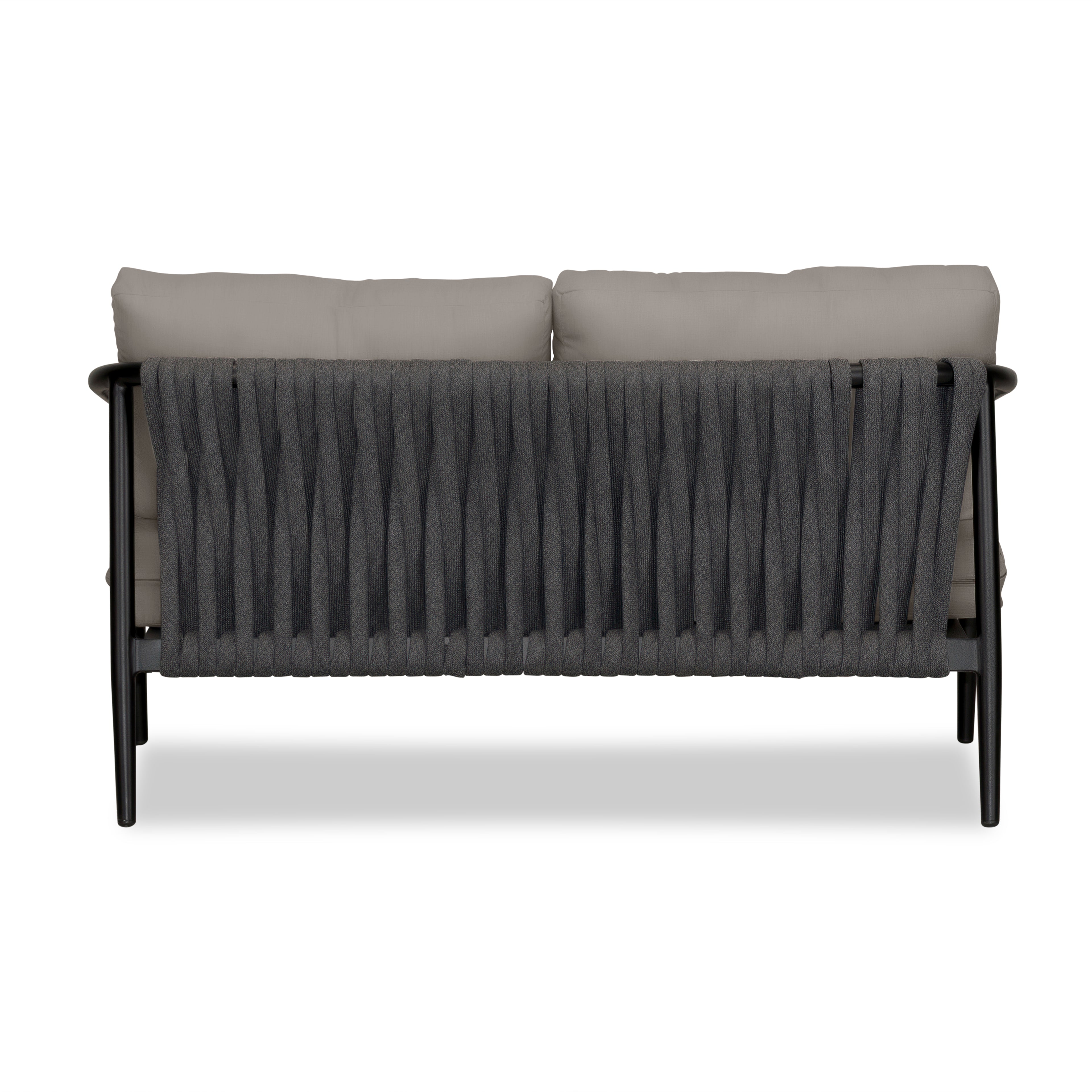Olio Loveseat#Finish_Black#Fabric_Canvas Charcoal