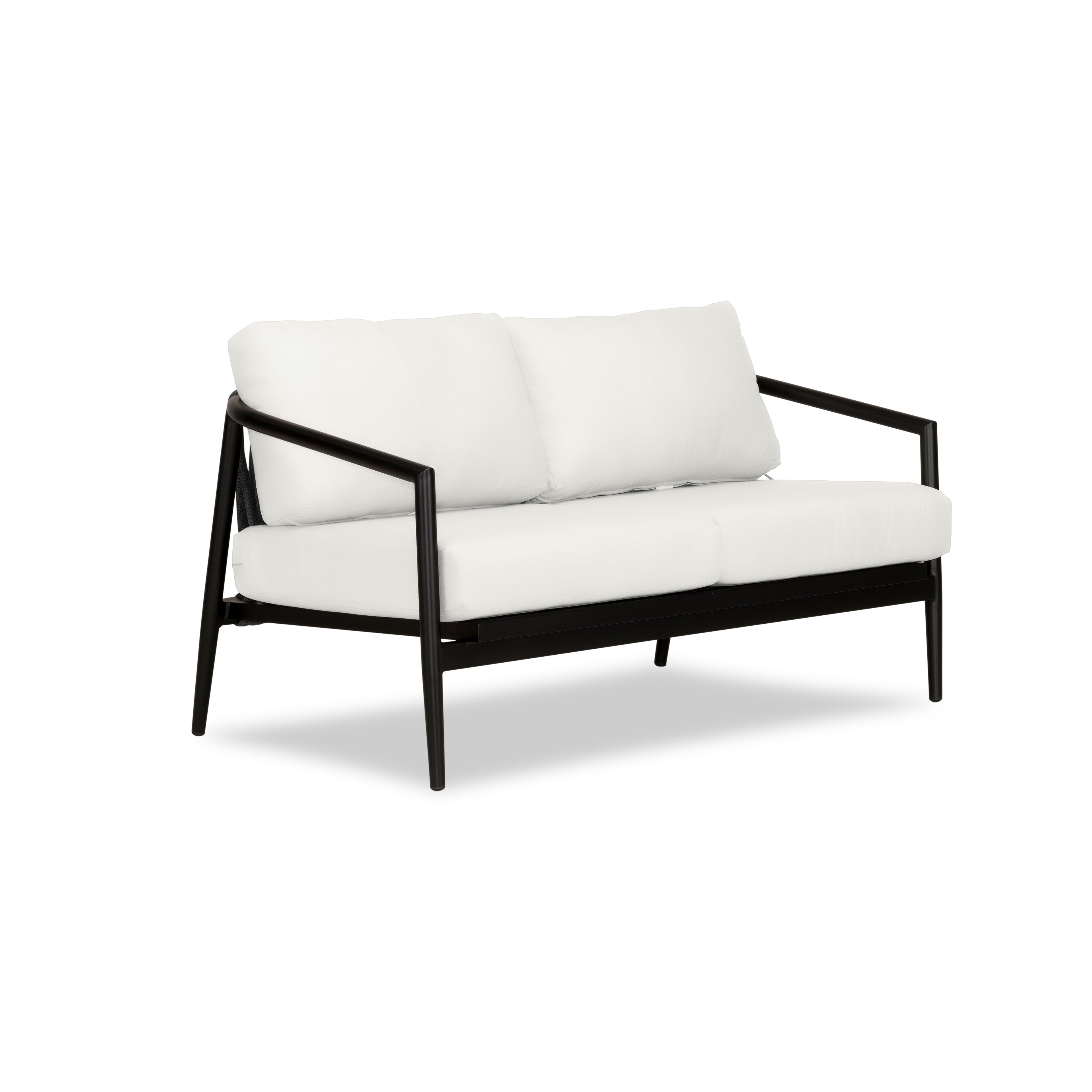Olio Loveseat#Finish_Black#Fabric_Canvas Natural