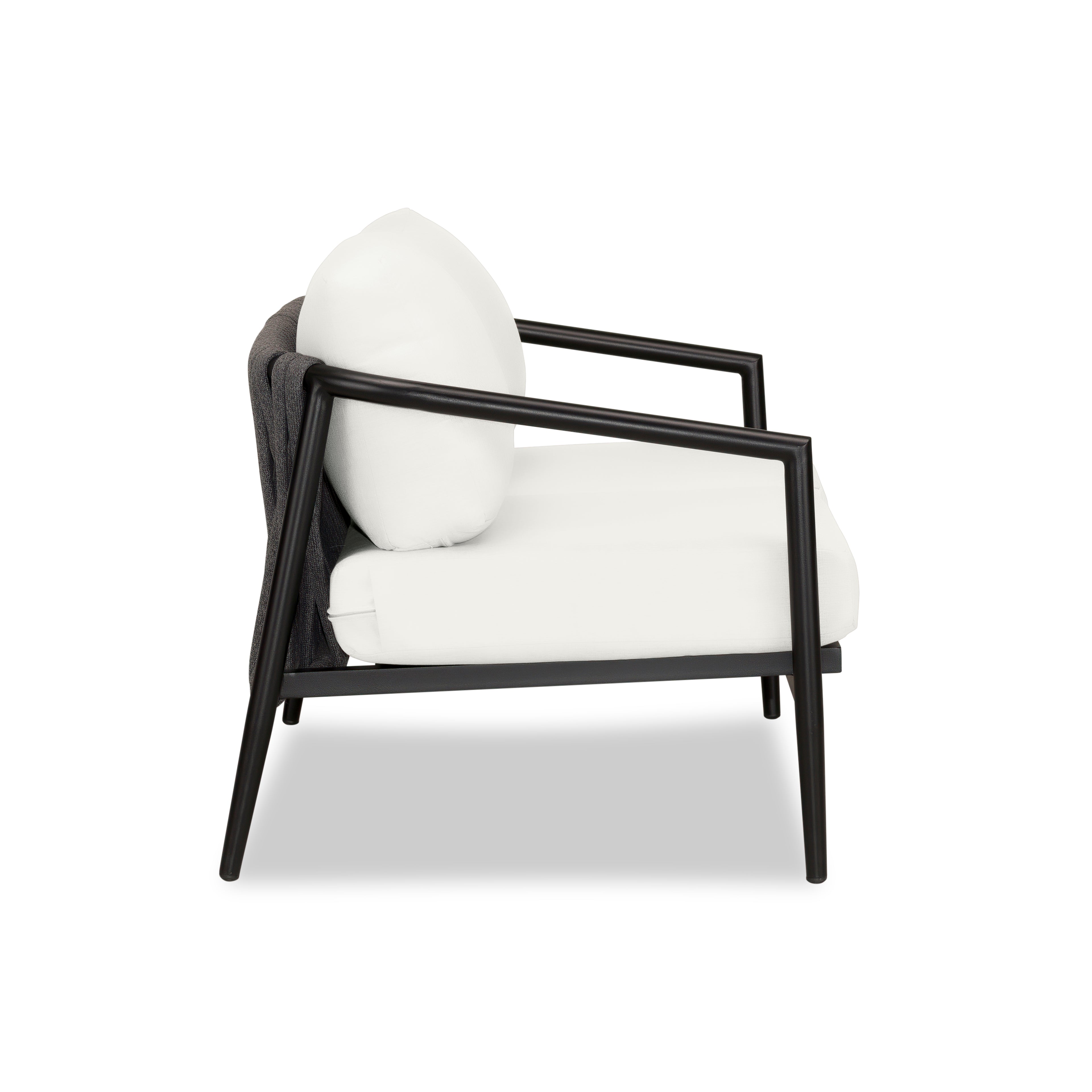Olio Loveseat#Finish_Black#Fabric_Canvas Natural