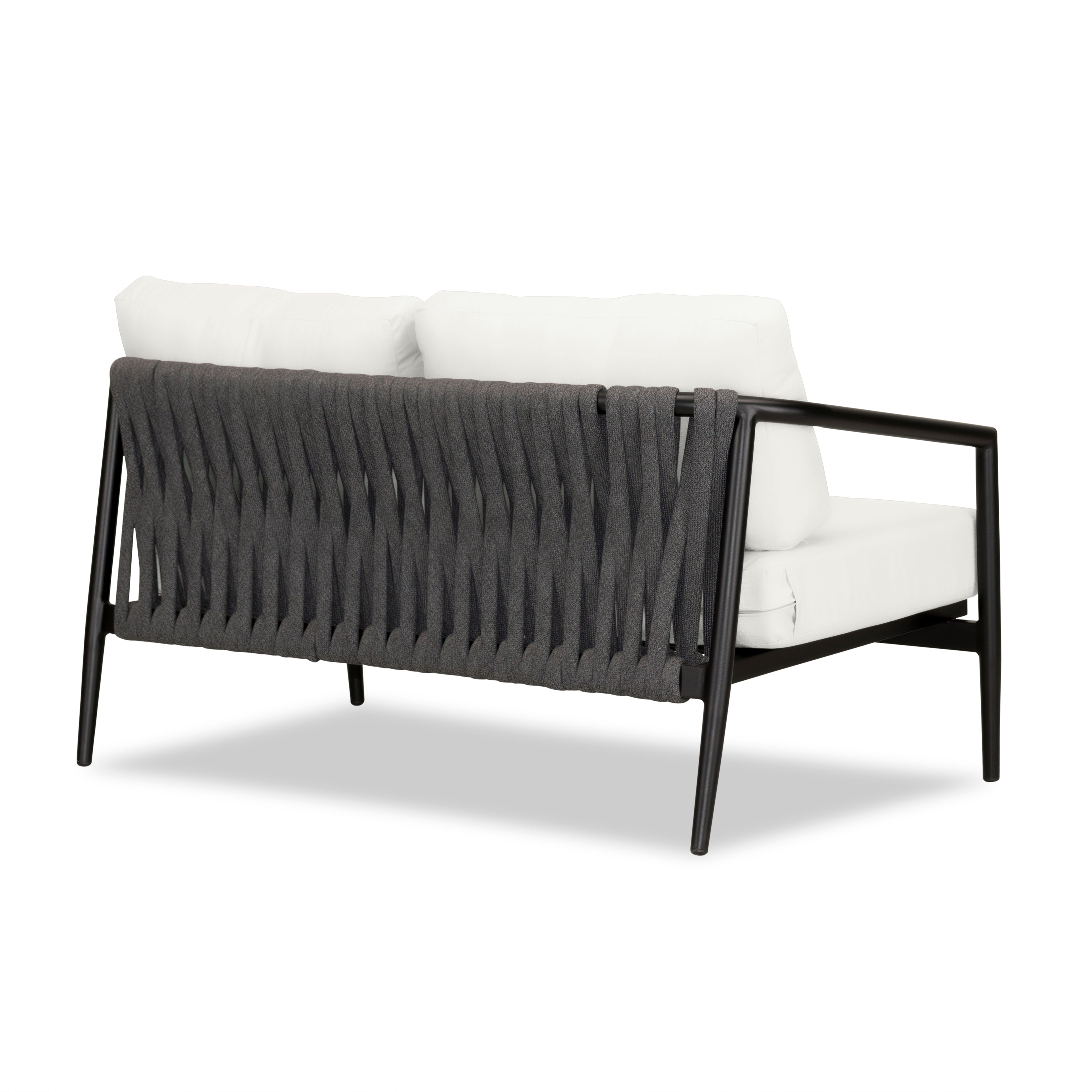 Olio Loveseat#Finish_Black#Fabric_Canvas Natural