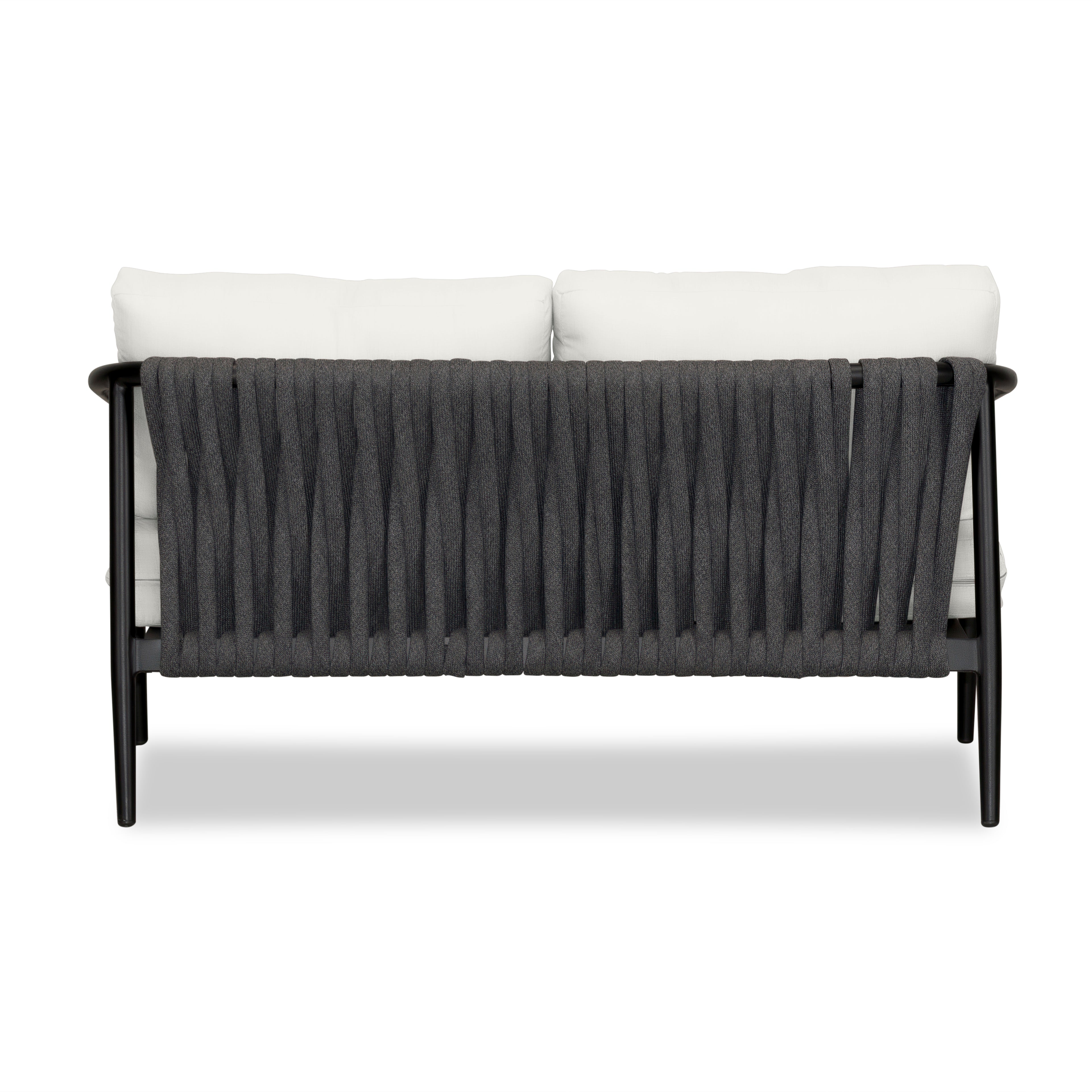 Olio Loveseat#Finish_Black#Fabric_Canvas Natural