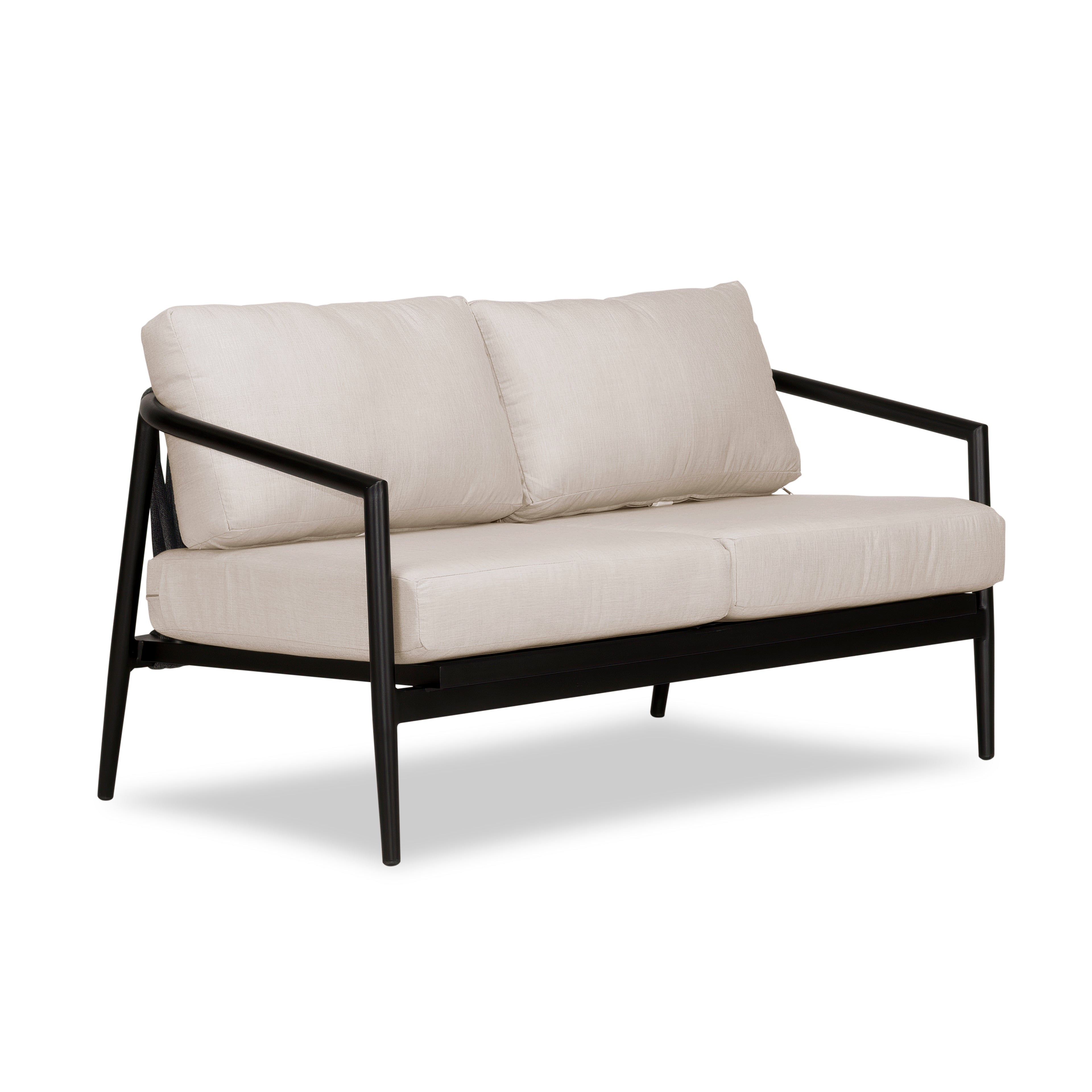 Olio Loveseat#Finish_Black#Fabric_Cast Silver