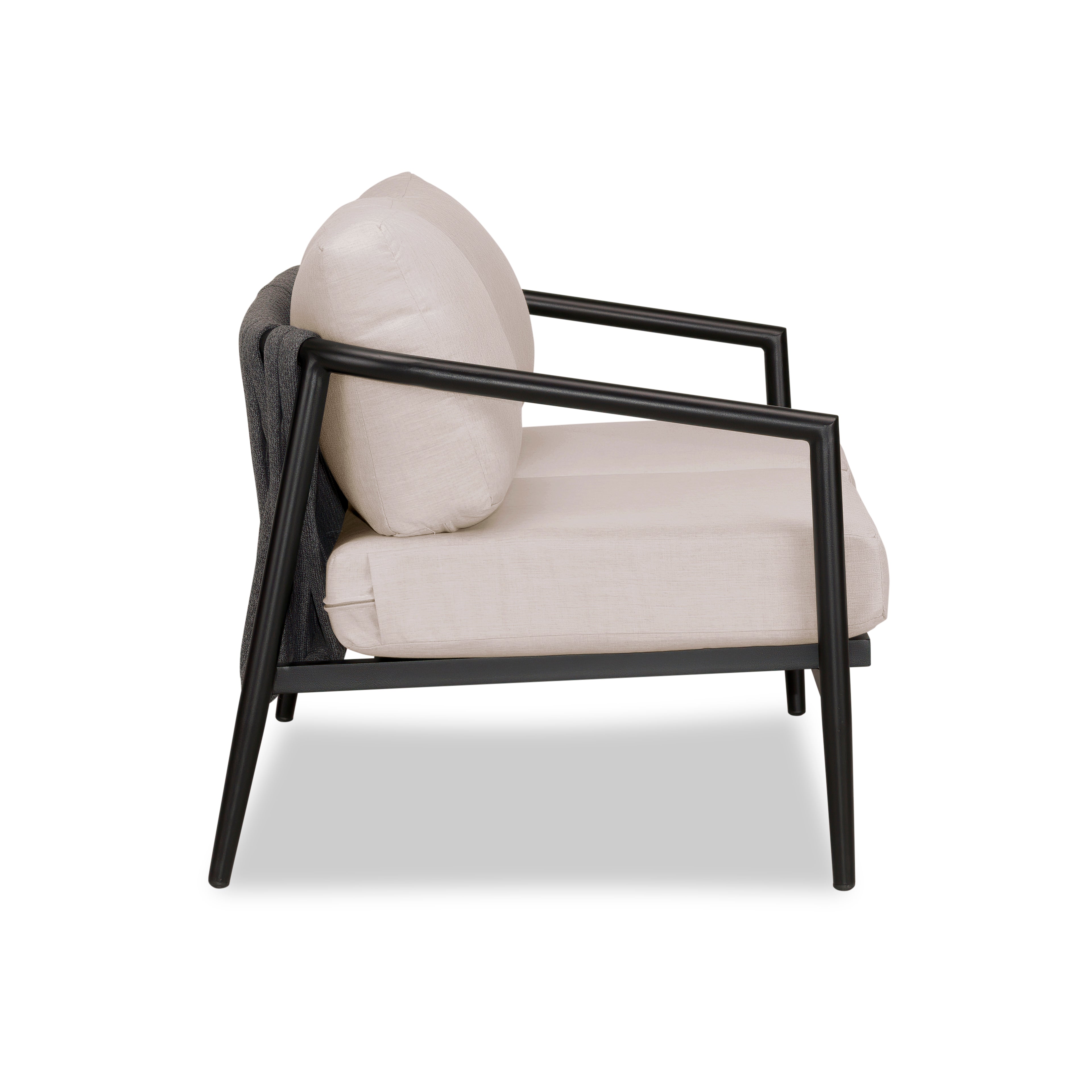 Olio Loveseat#Finish_Black#Fabric_Cast Silver