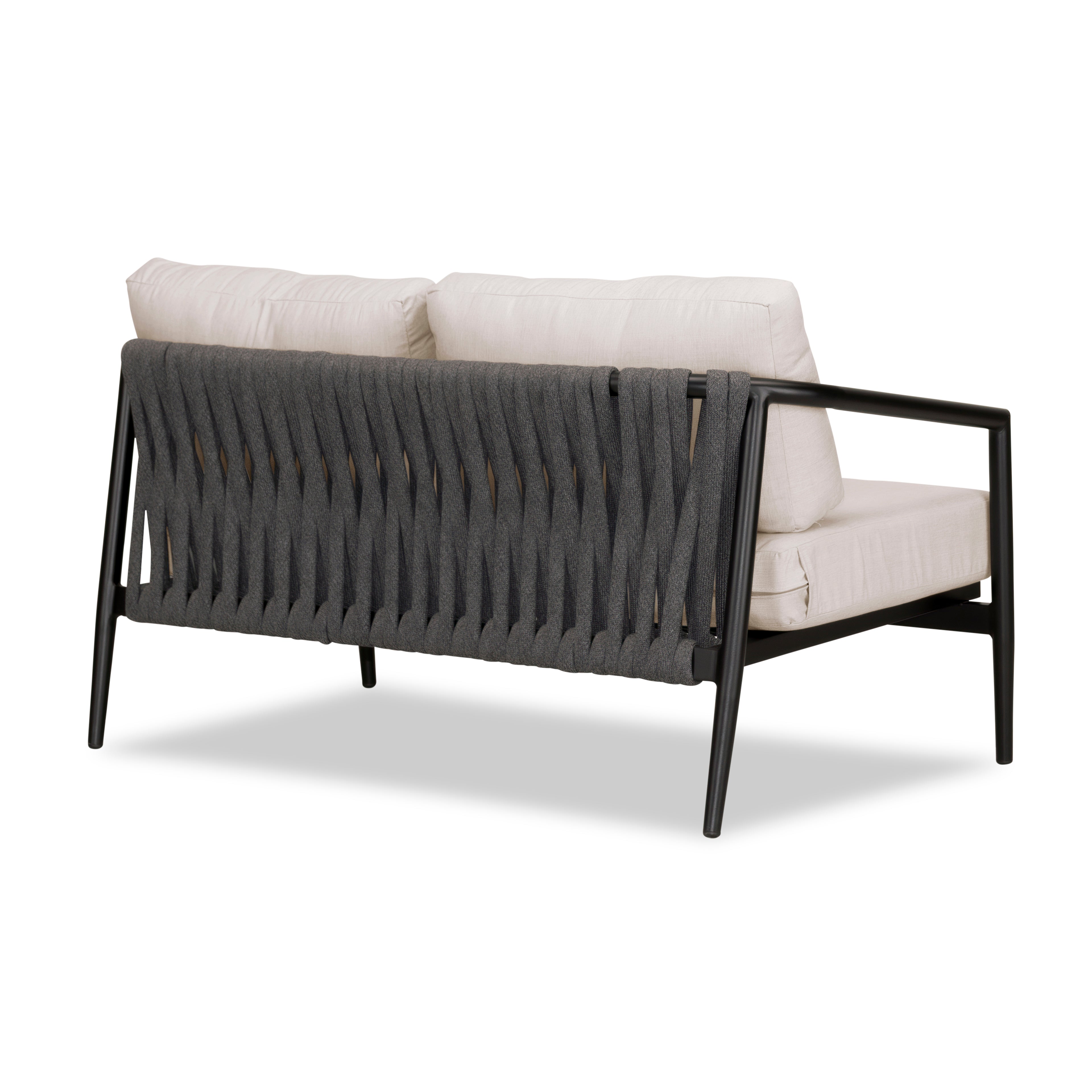 Olio Loveseat#Finish_Black#Fabric_Cast Silver