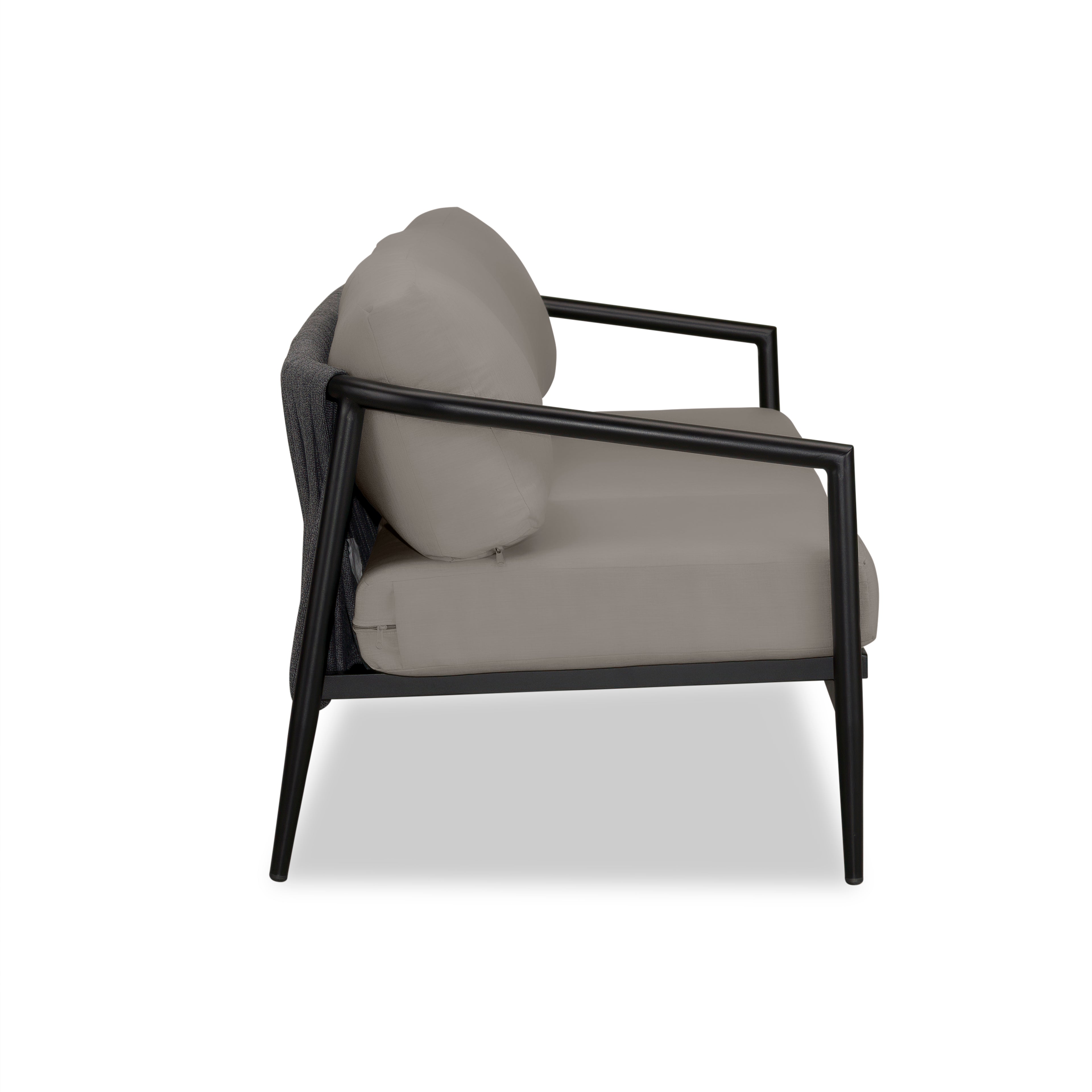 Olio Sofa#Finish_Black#Fabric_Canvas Charcoal