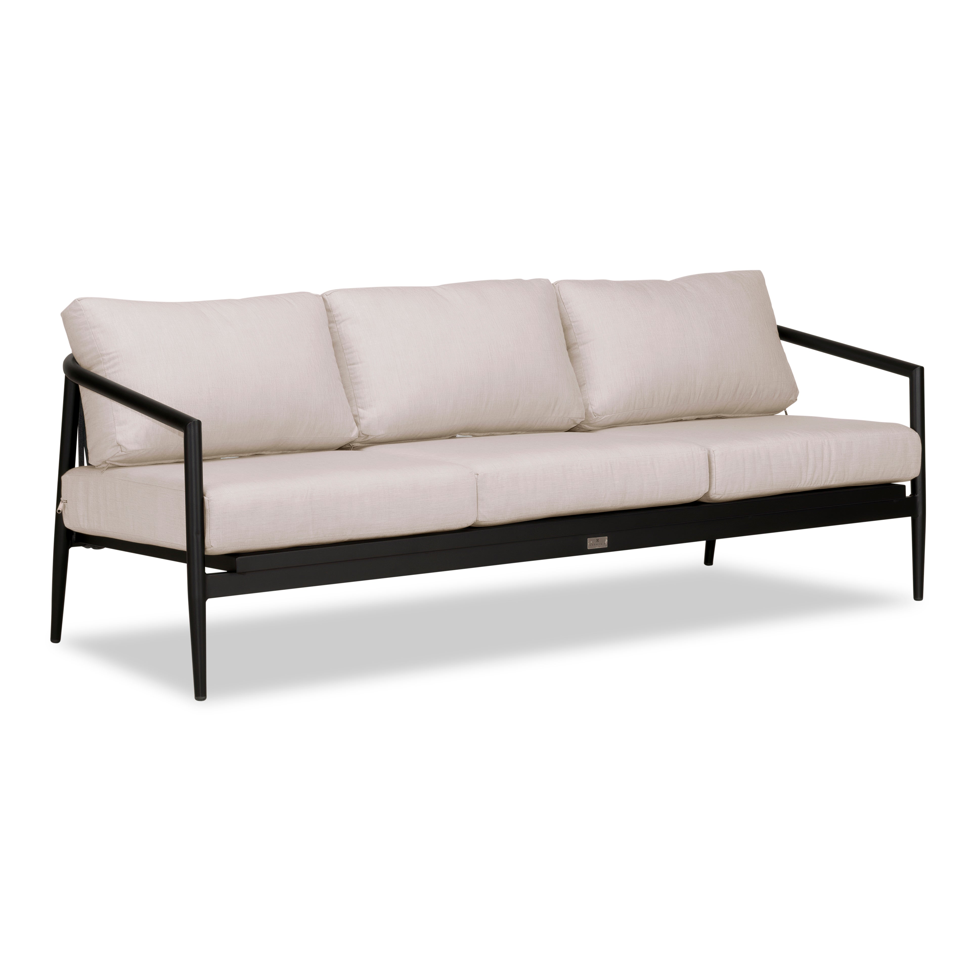 Olio Sofa#Finish_Black#Fabric_Cast Silver