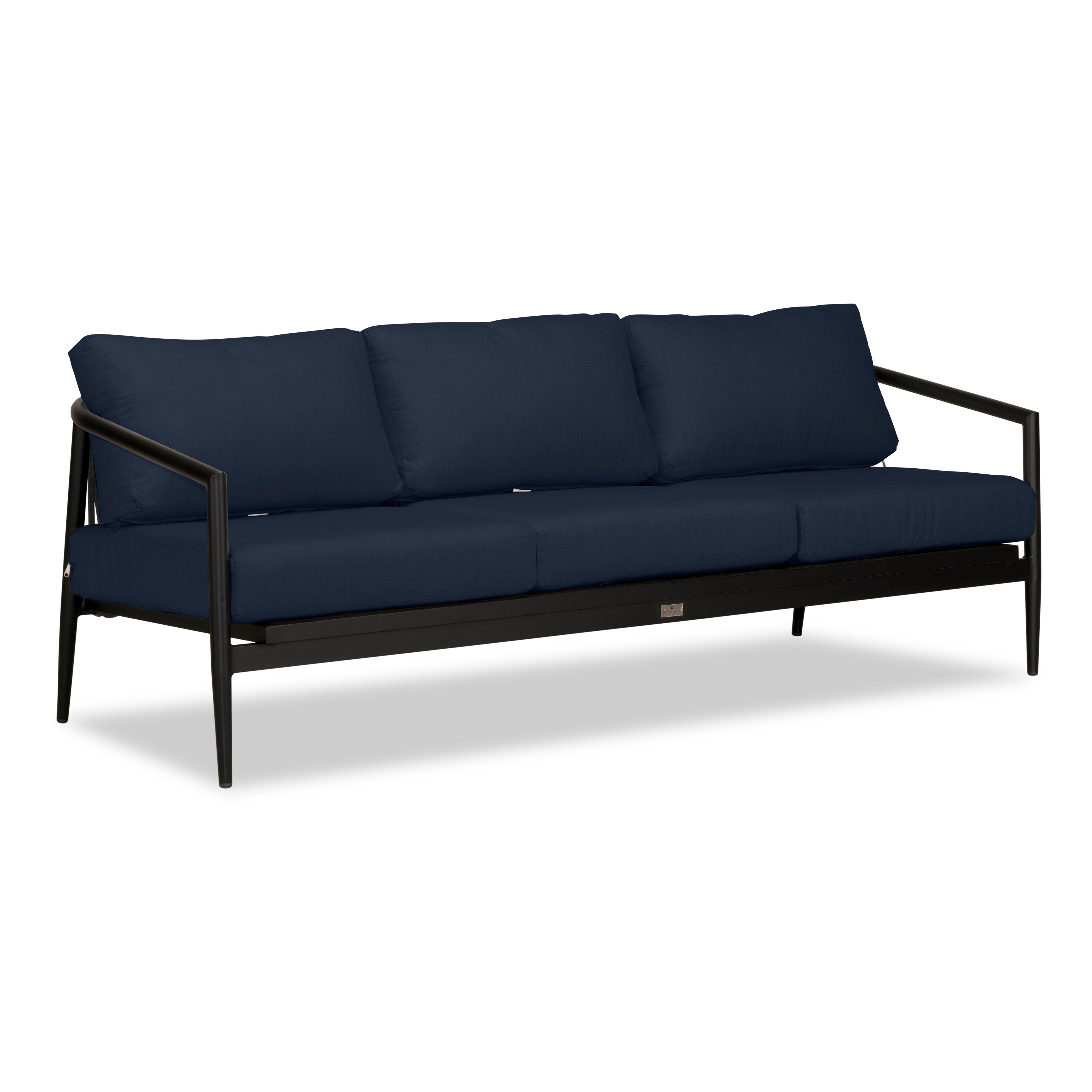 Olio Sofa#Finish_Black#Fabric_Spectrum Indigo