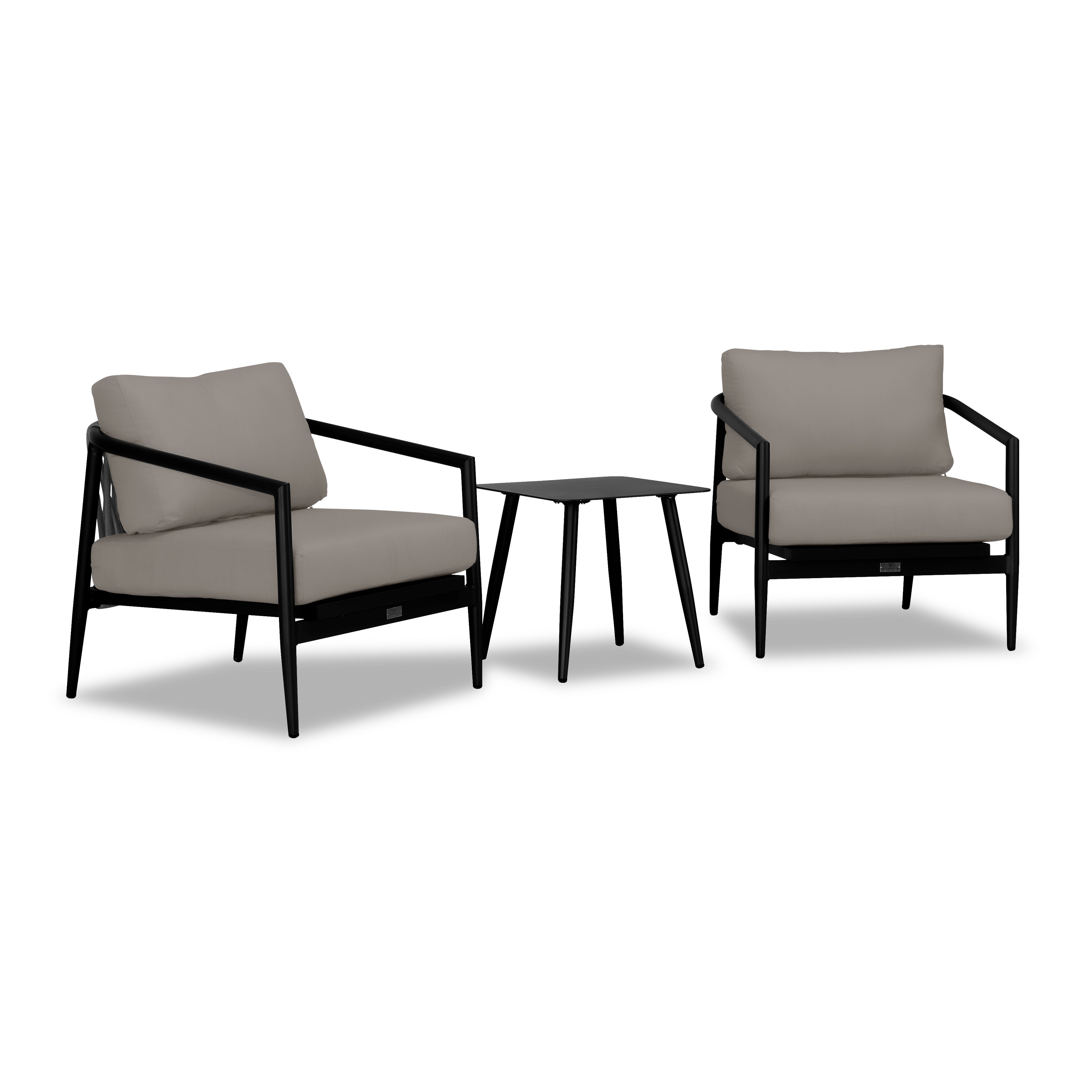 Olio 3 Piece Club Chair Set#Finish_Black#Fabric_Canvas Charcoal