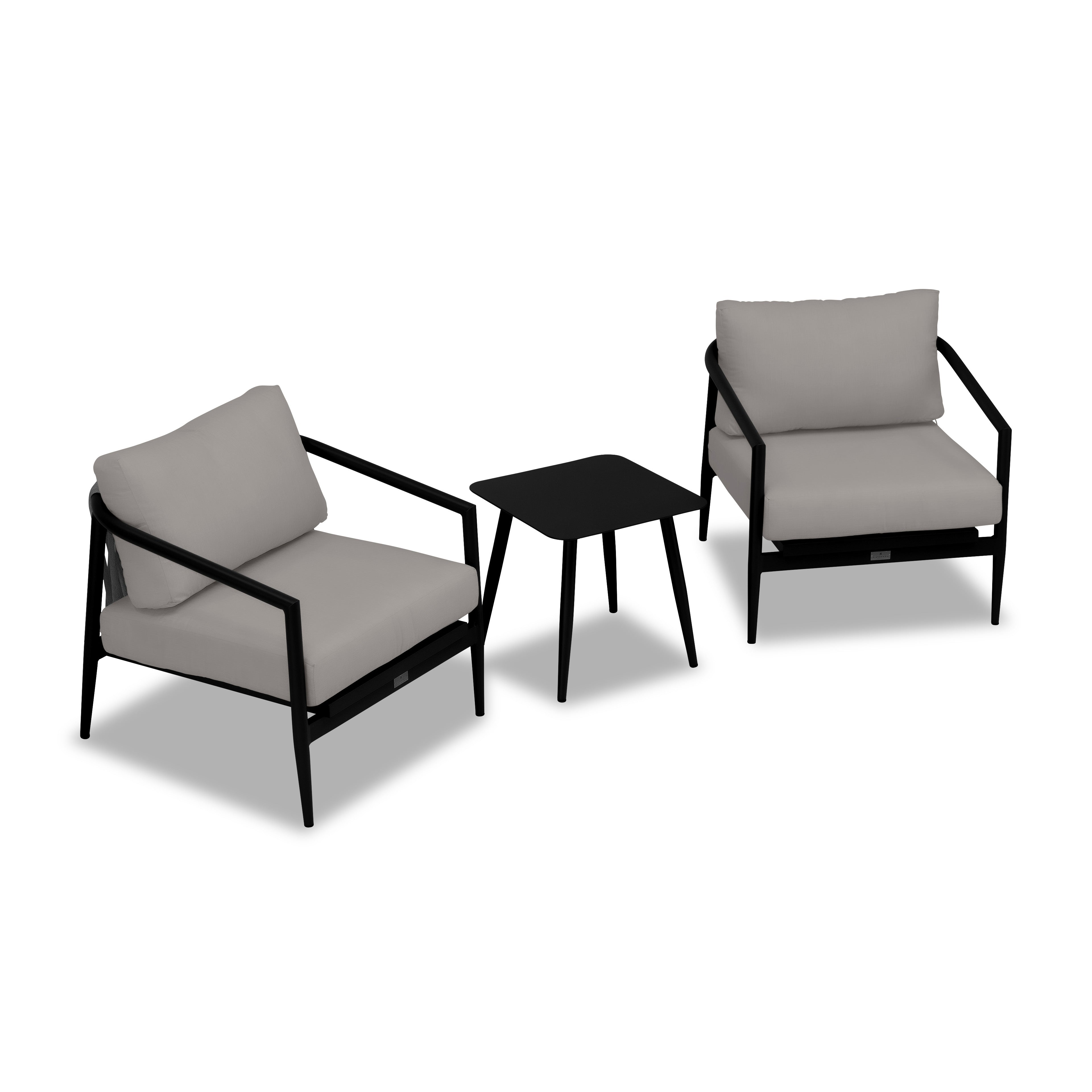 Olio 3 Piece Club Chair Set#Finish_Black#Fabric_Canvas Charcoal