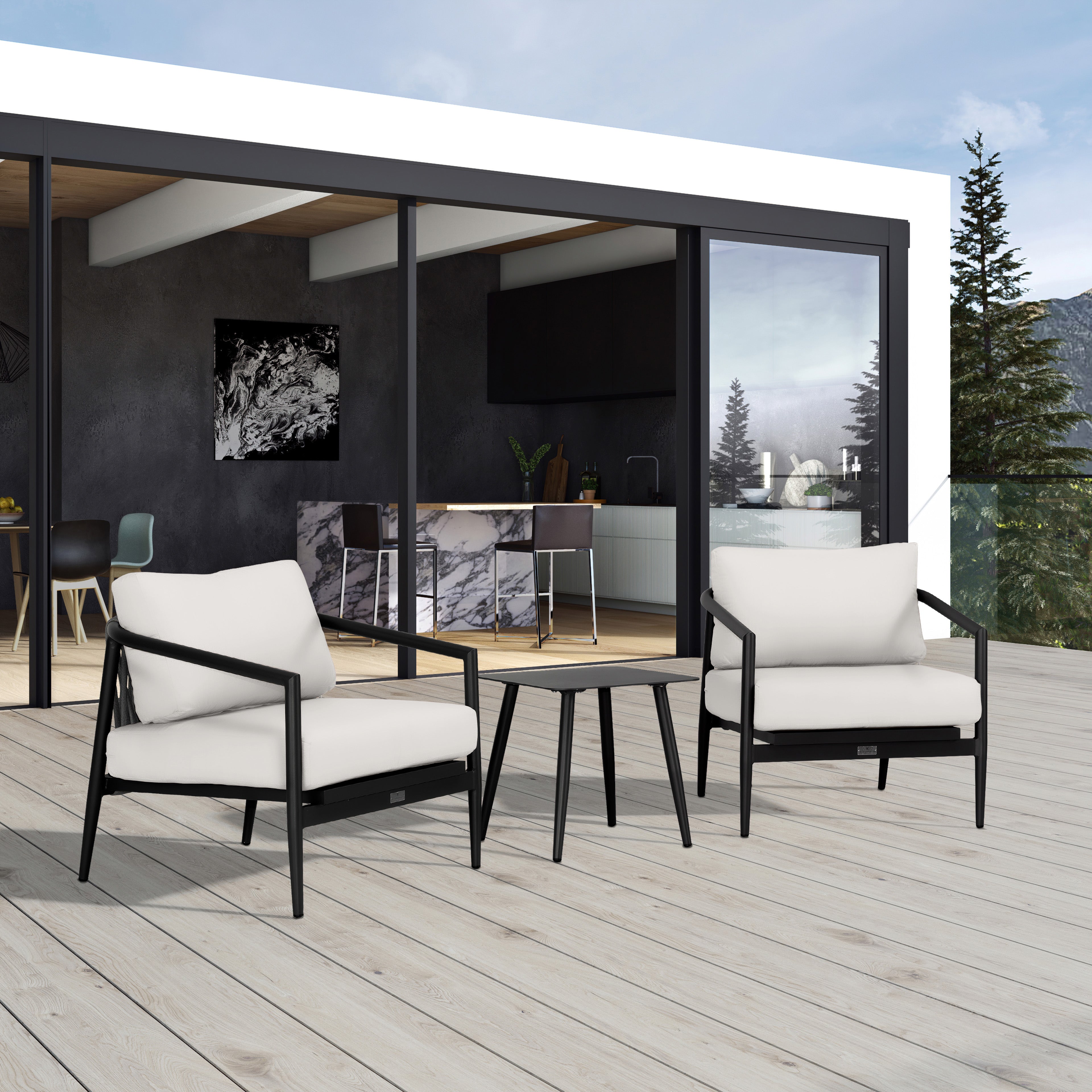 Olio 3 Piece Club Chair Set#Finish_Black#Fabric_Canvas Natural