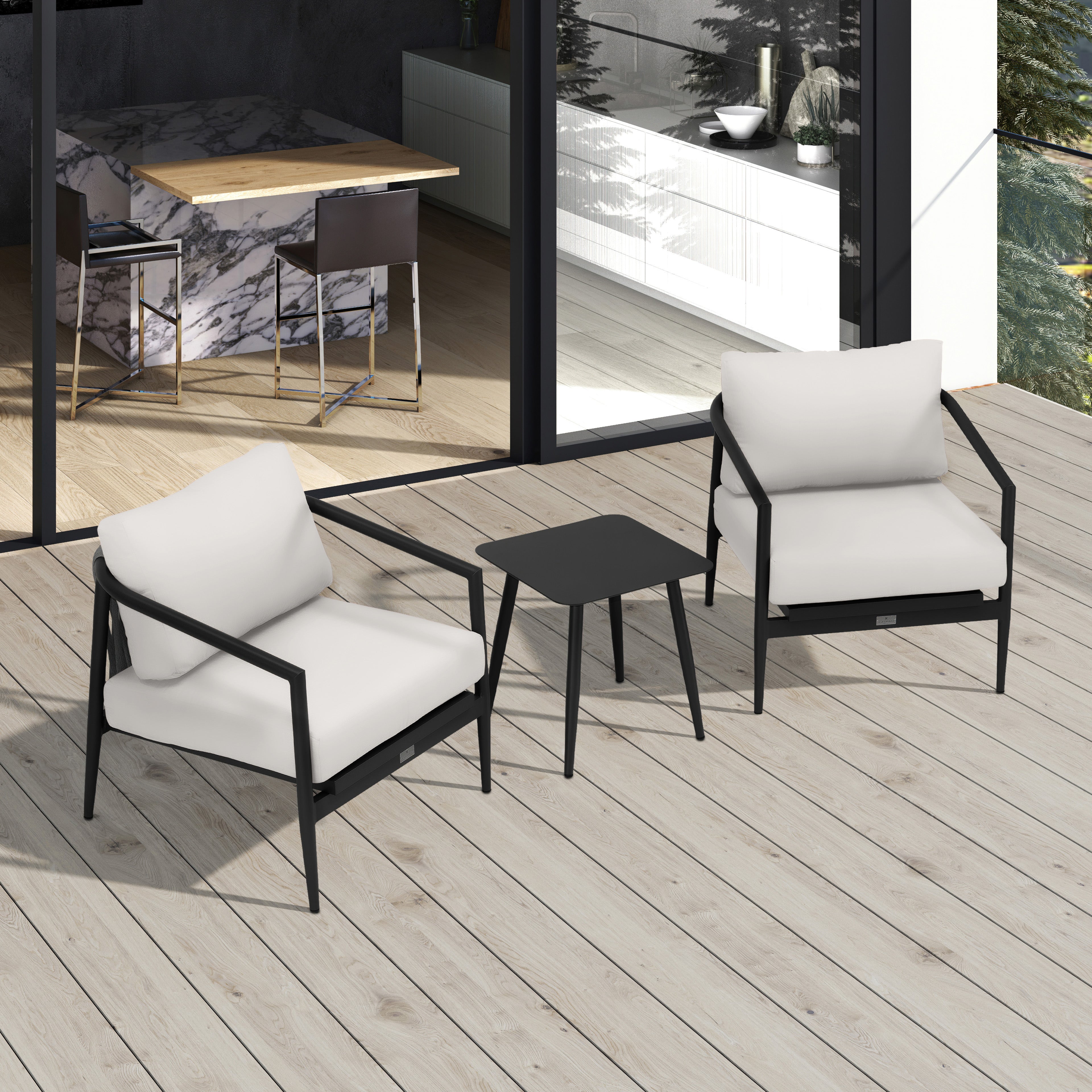 Olio 3 Piece Club Chair Set#Finish_Black#Fabric_Canvas Natural