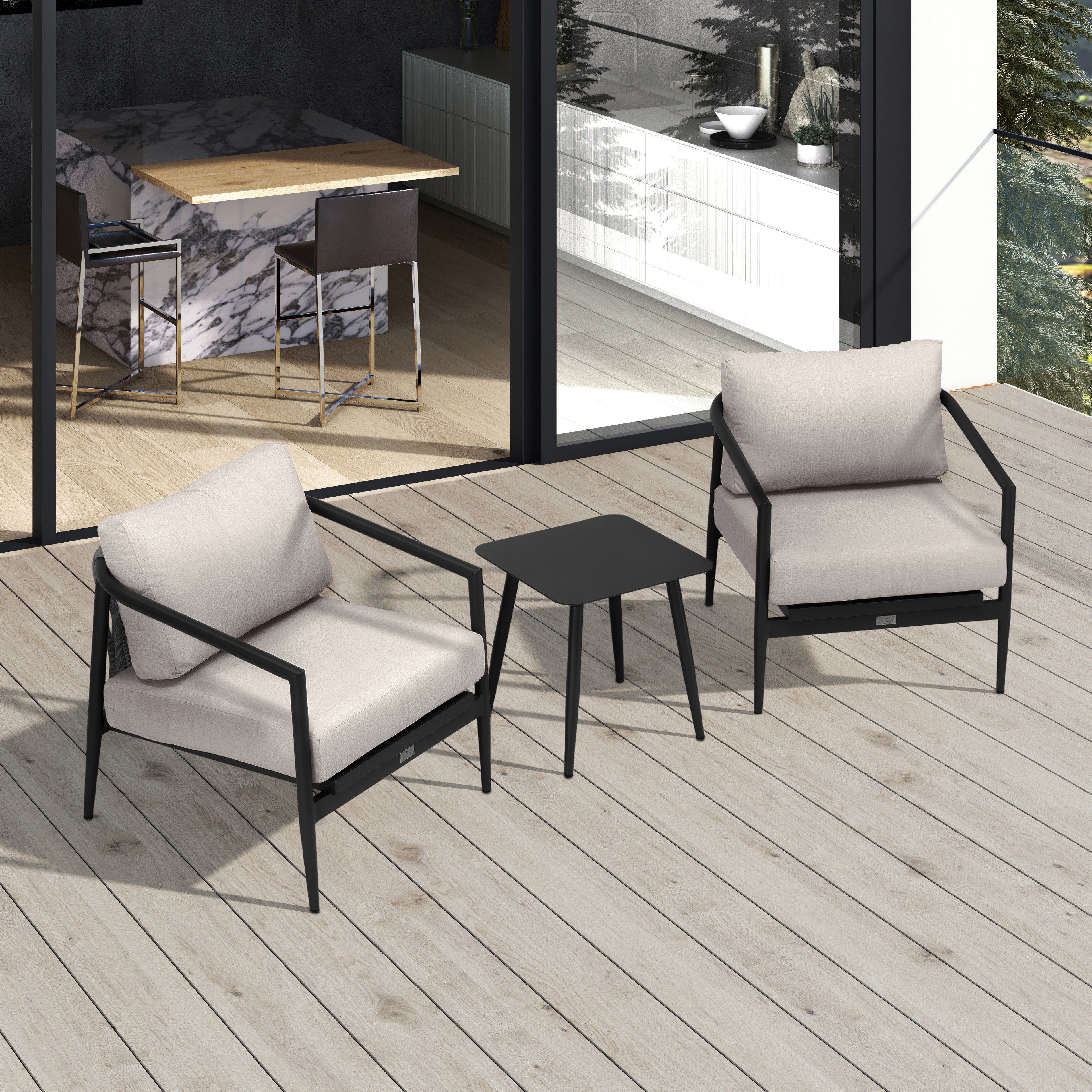 Olio 3 Piece Club Chair Set#Finish_Black#Fabric_Cast Silver