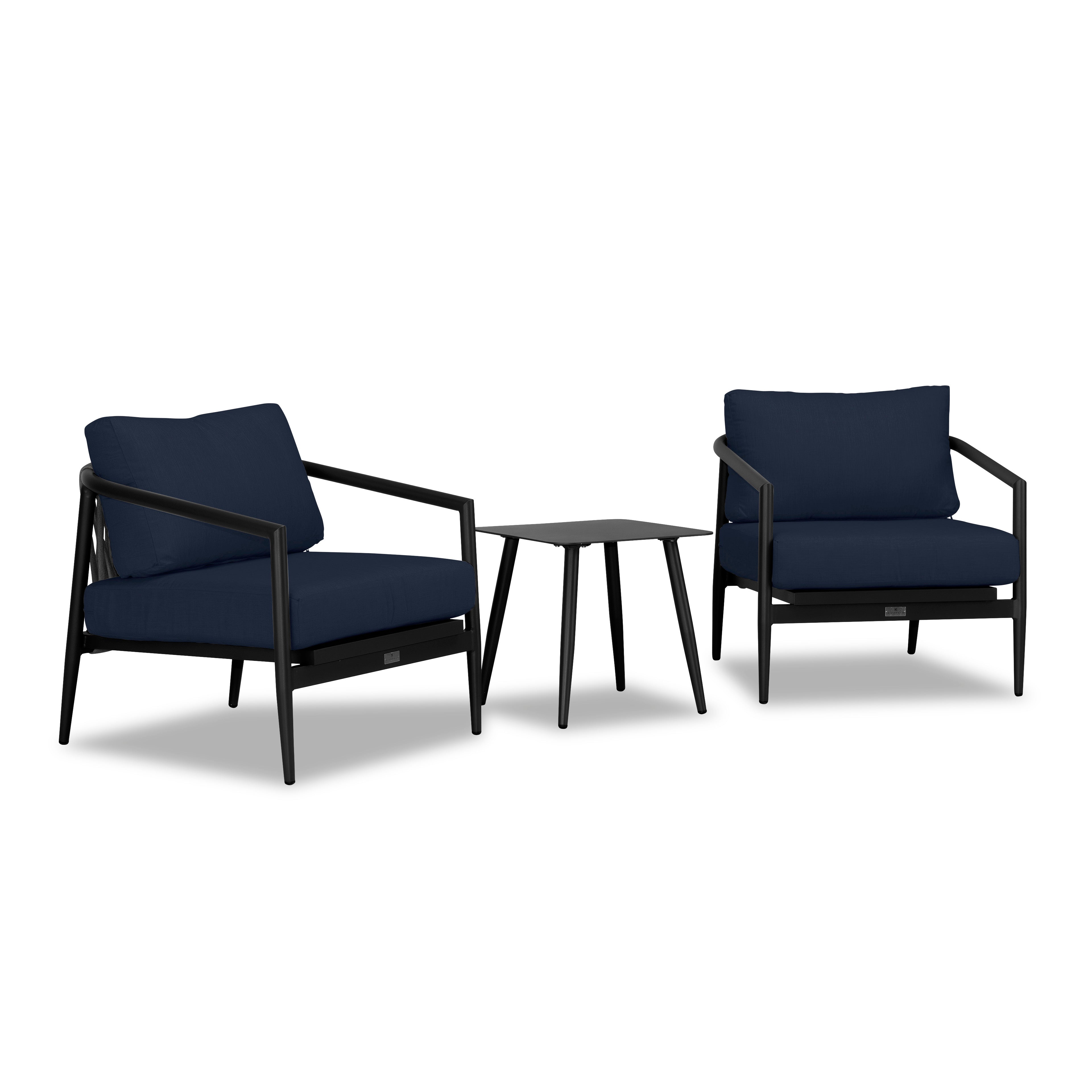 Olio 3 Piece Club Chair Set#Finish_Black#Fabric_Spectrum Indigo