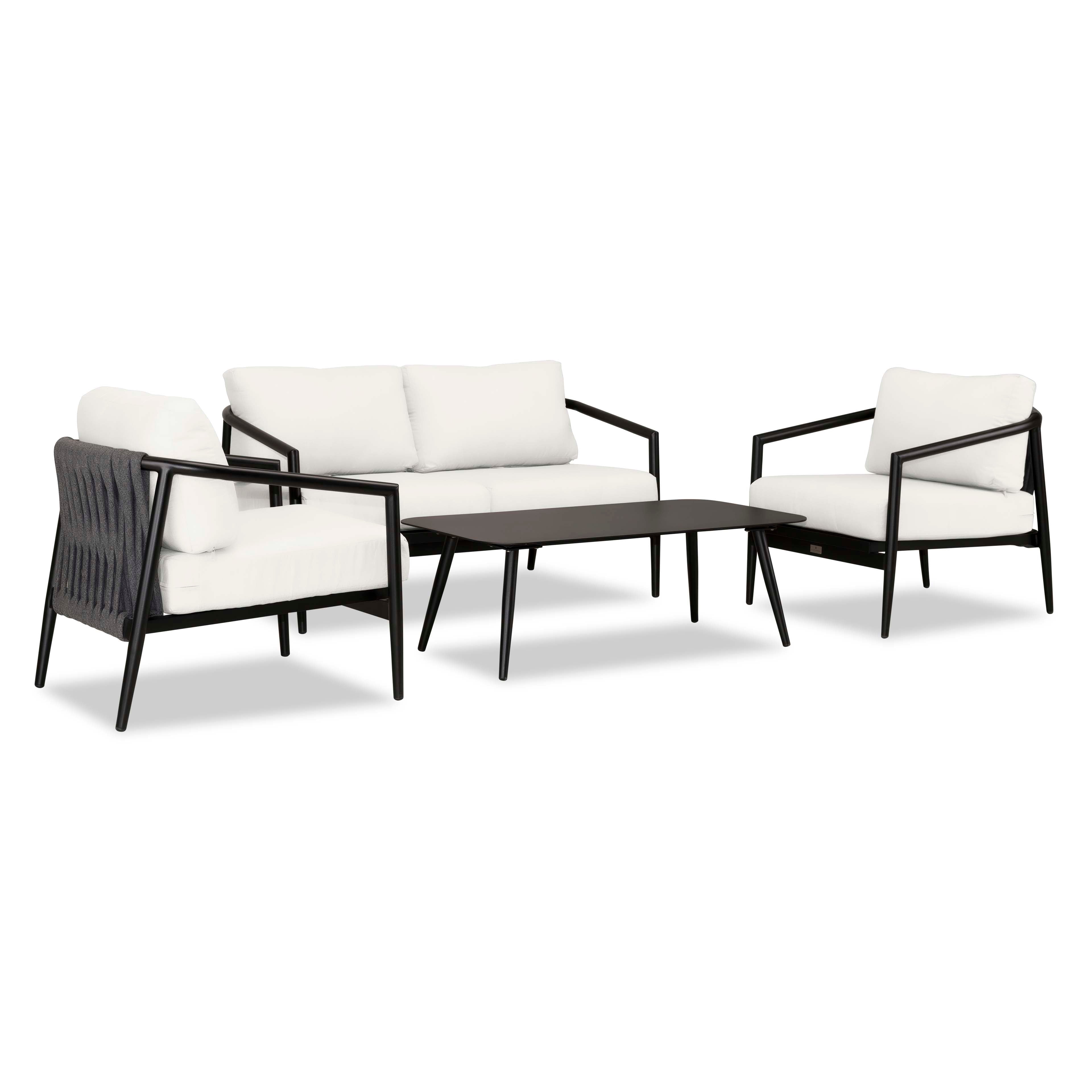 Olio 4 Piece Loveseat Set#Finish_Black#Fabric_Canvas Natural