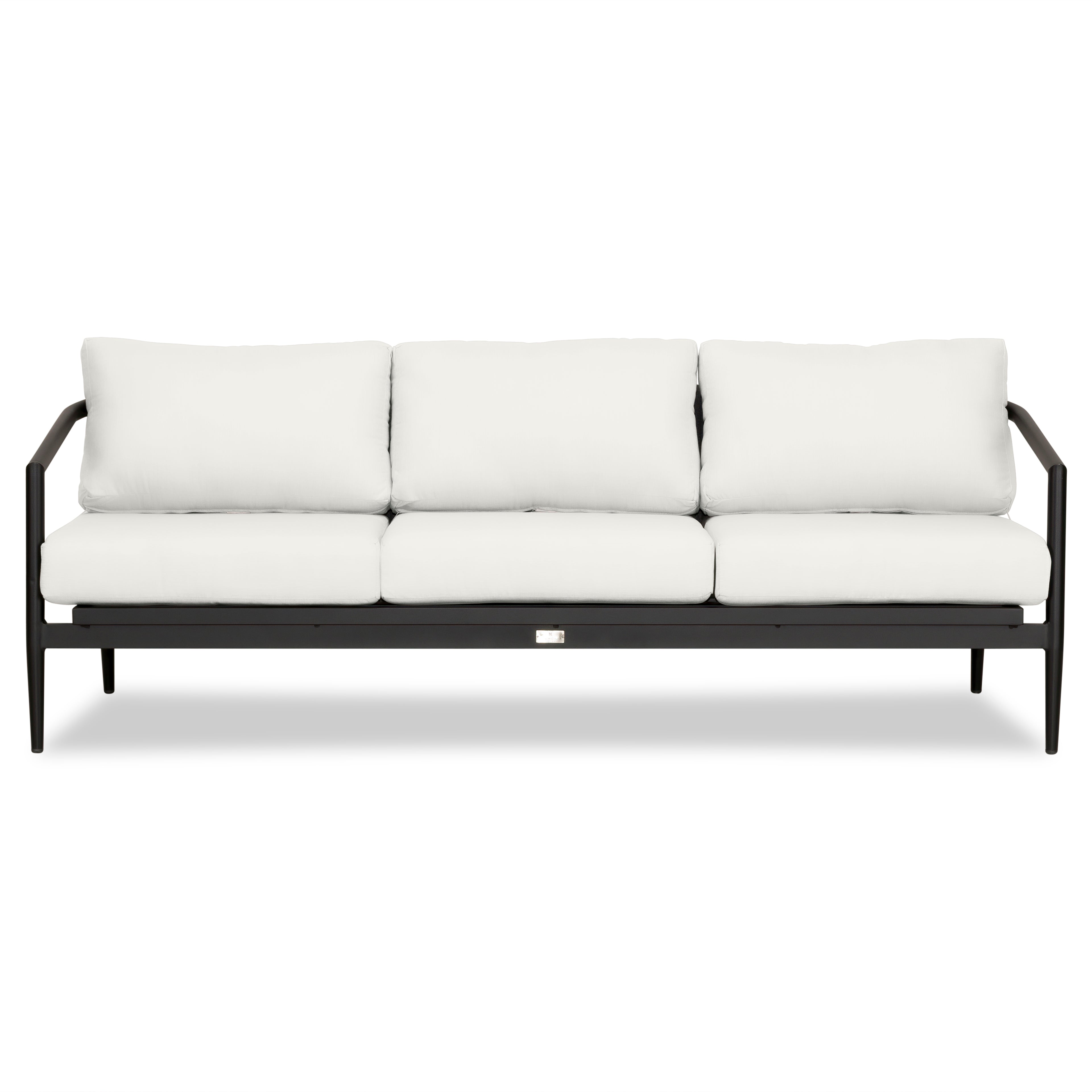 Olio 3 Piece Aluminum Sofa Set#Finish_Black#Fabric_Canvas Natural