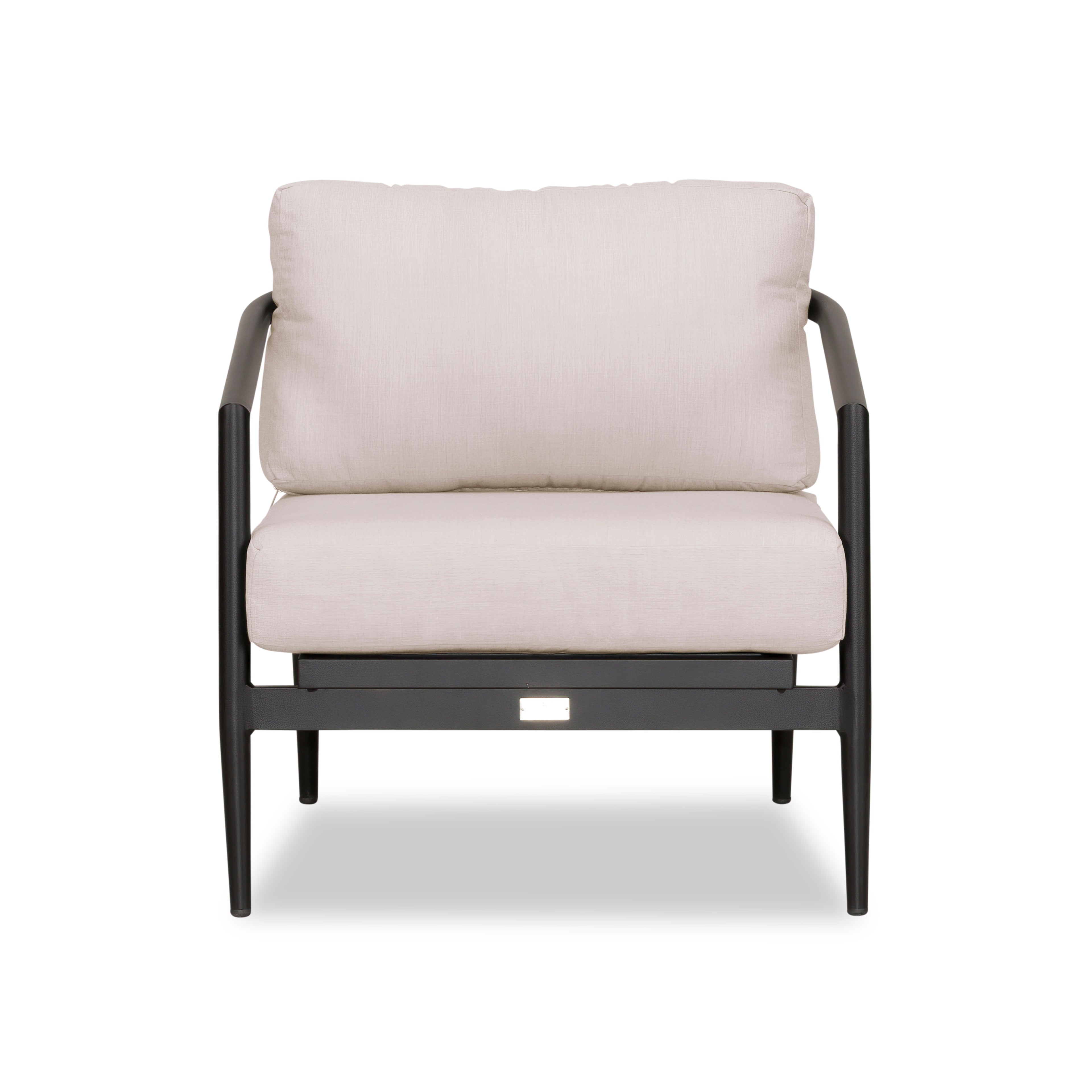 Olio 3 Piece Aluminum Sofa Set#Finish_Black#Fabric_Cast Silver