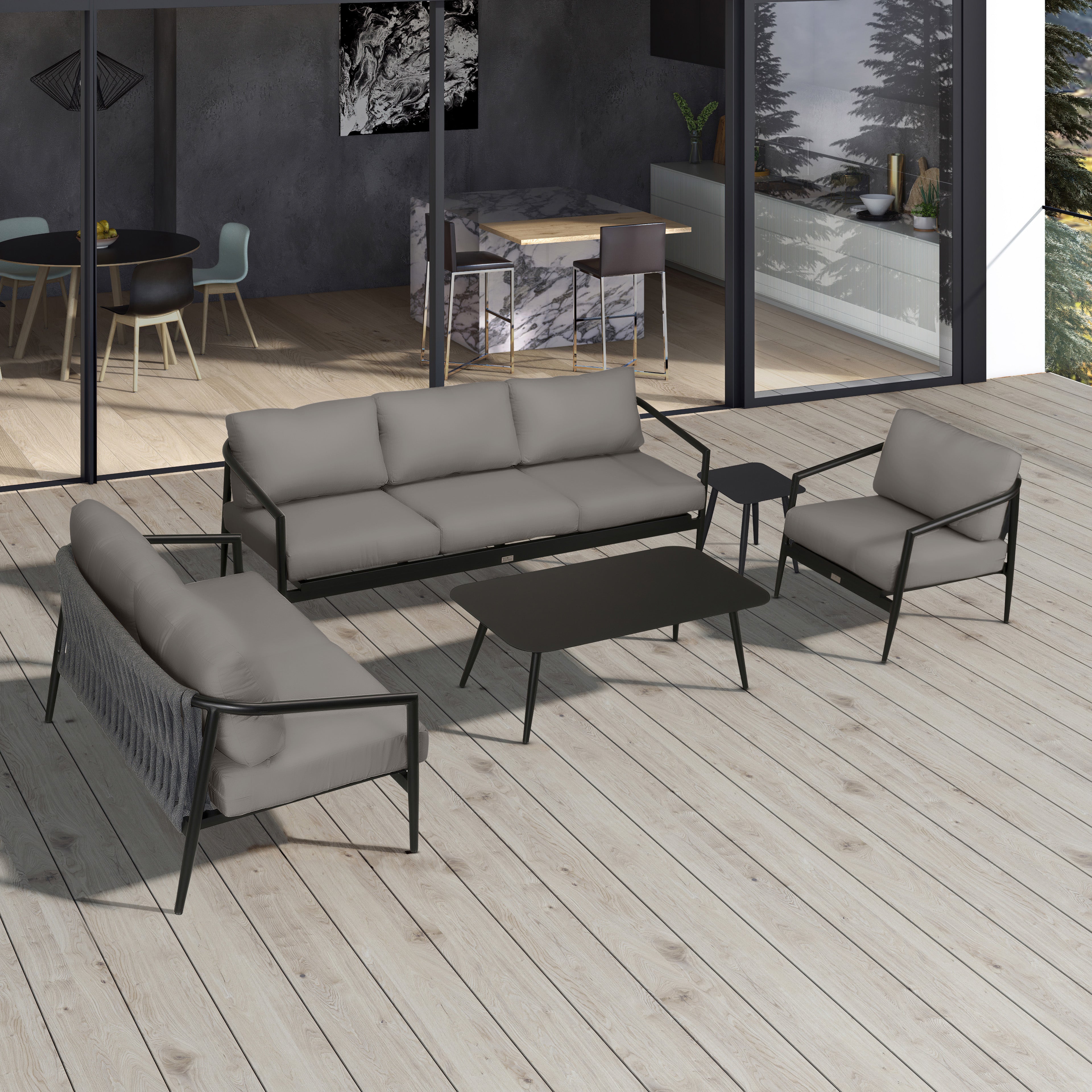Olio 5 Piece Sofa Loveseat Set