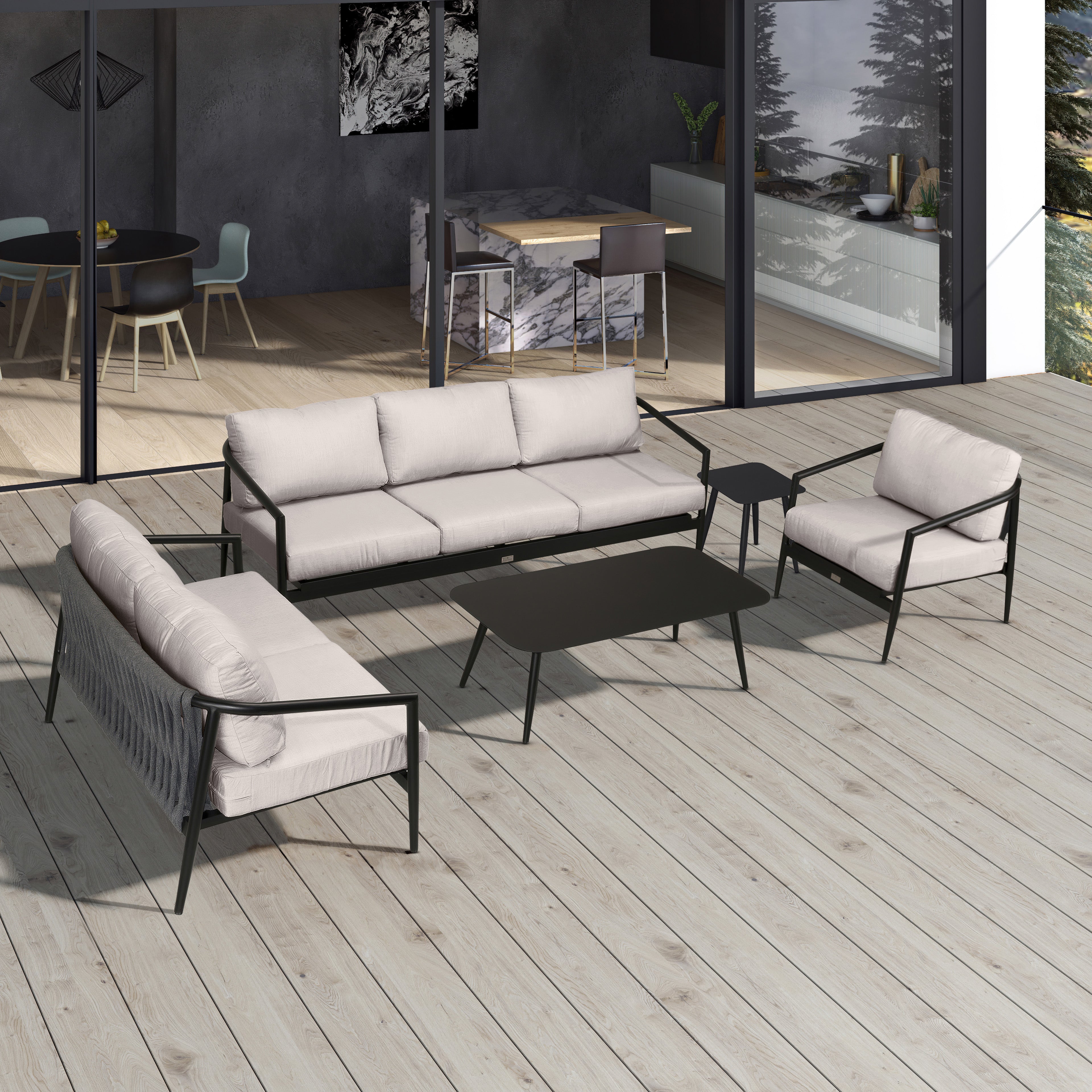 Olio 5 Piece Sofa Loveseat Set