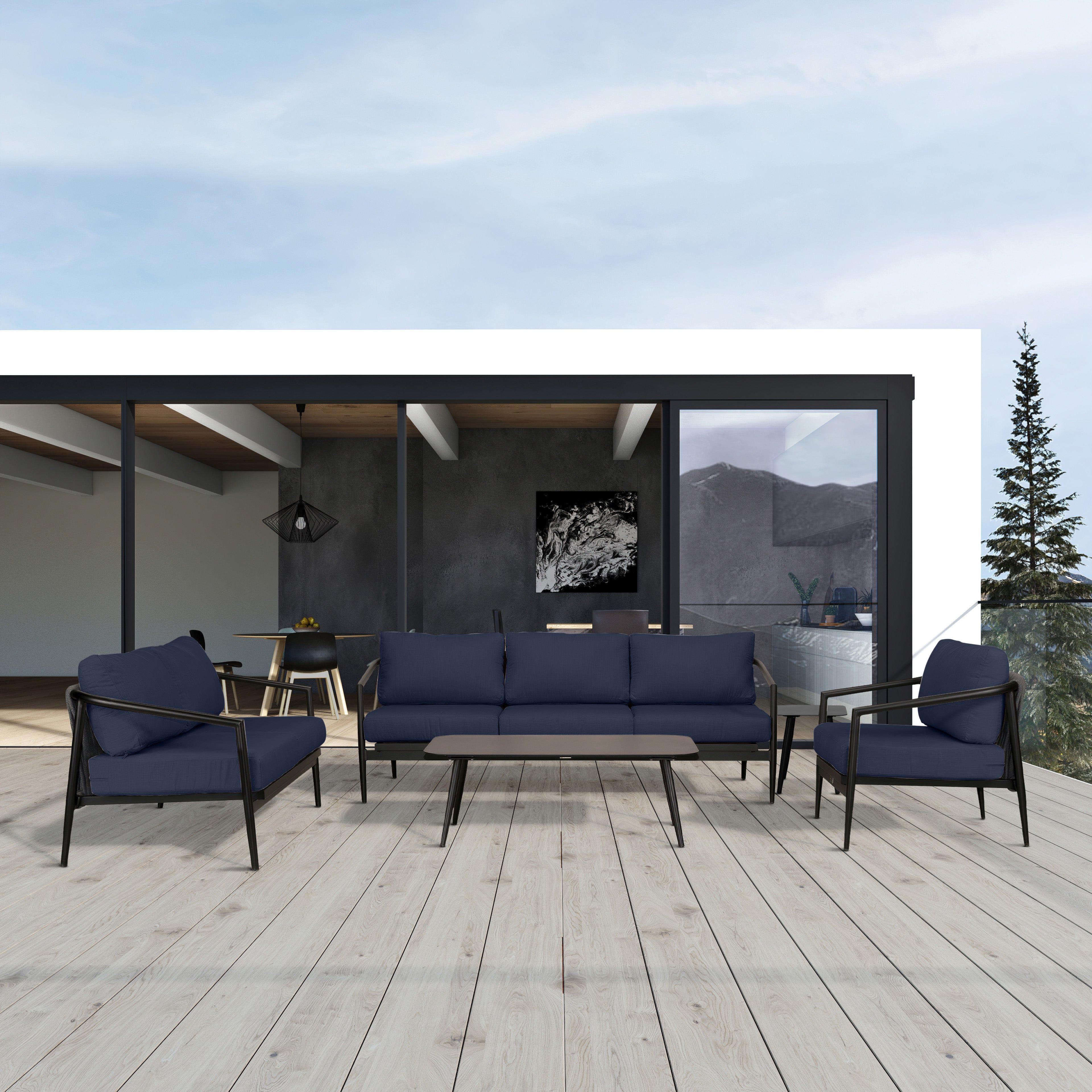Olio 5 Piece Sofa Loveseat Set