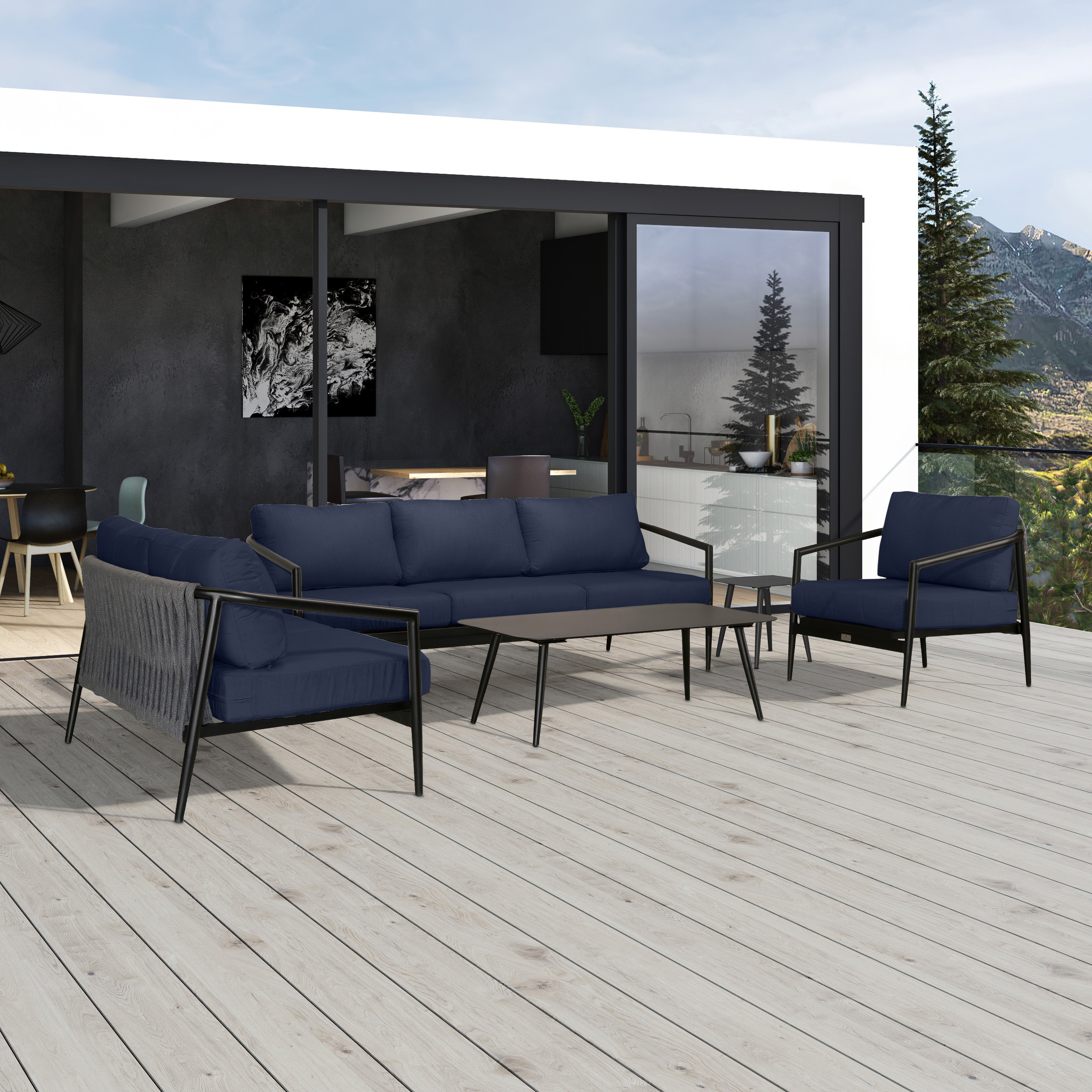Olio 5 Piece Sofa Loveseat Set