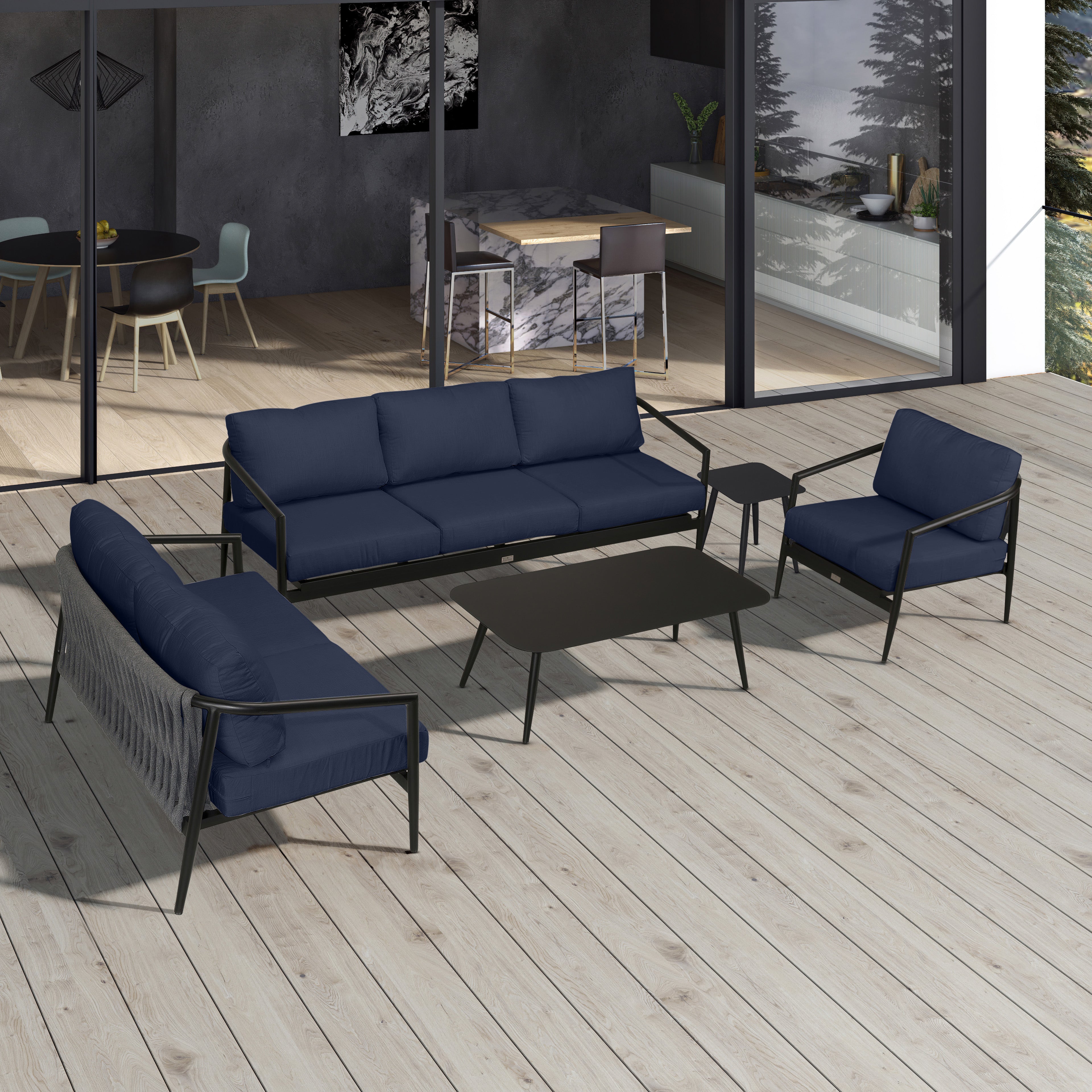 Olio 5 Piece Sofa Loveseat Set
