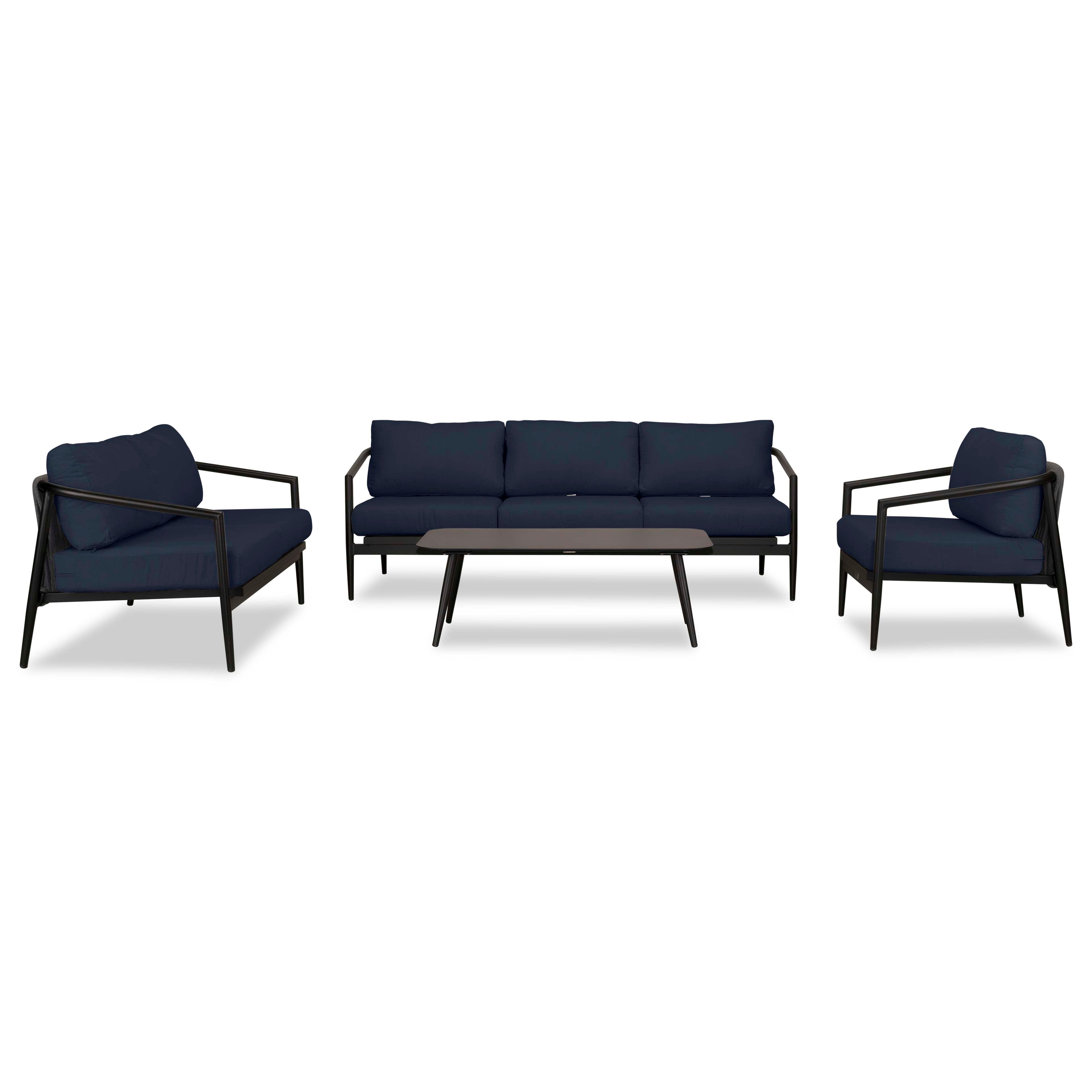 Olio 4 Piece Sofa Loveseat Set#Finish_Black#Fabric_Spectrum Indigo