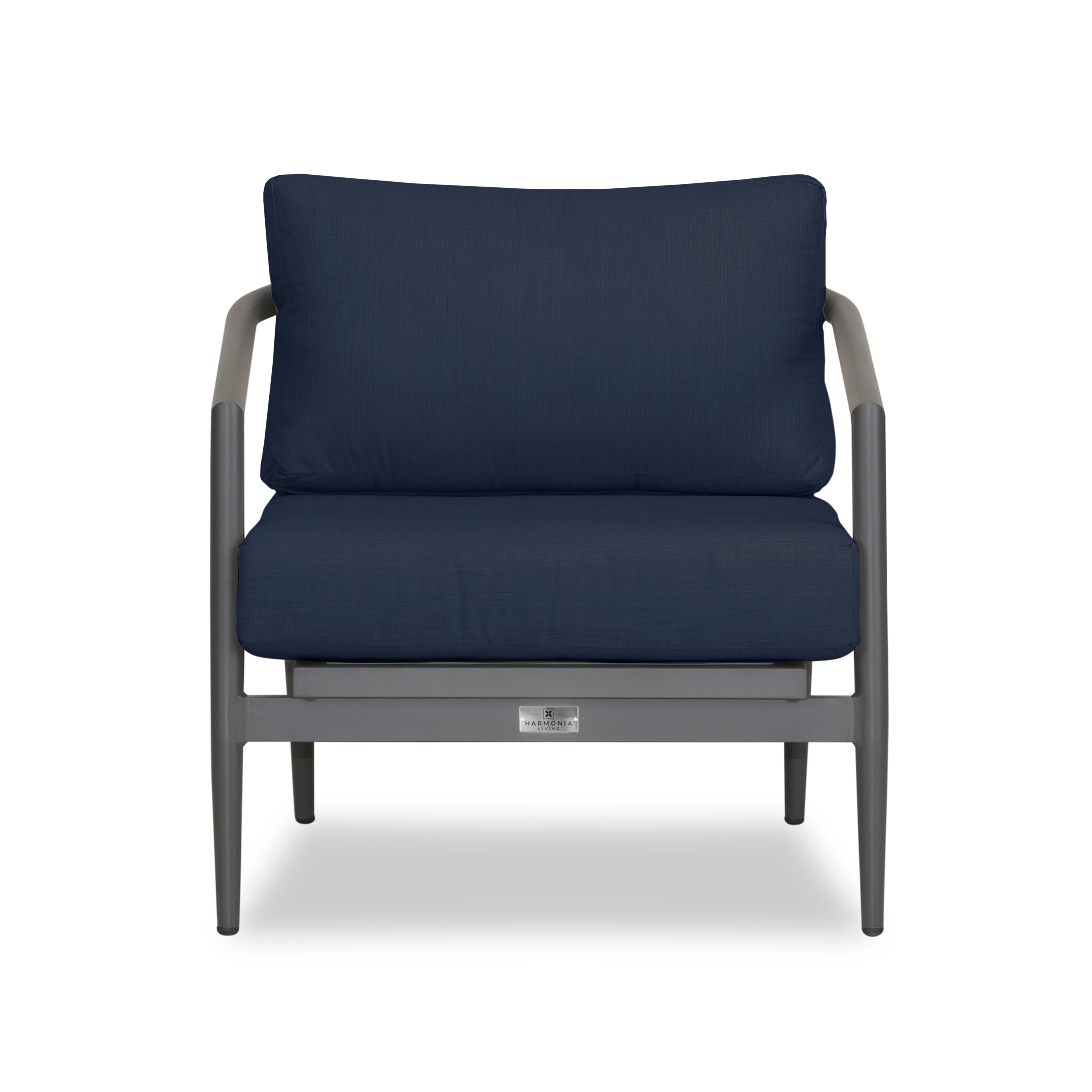 Olio Club Chair#Finish_Slate#Fabric_Spectrum Indigo