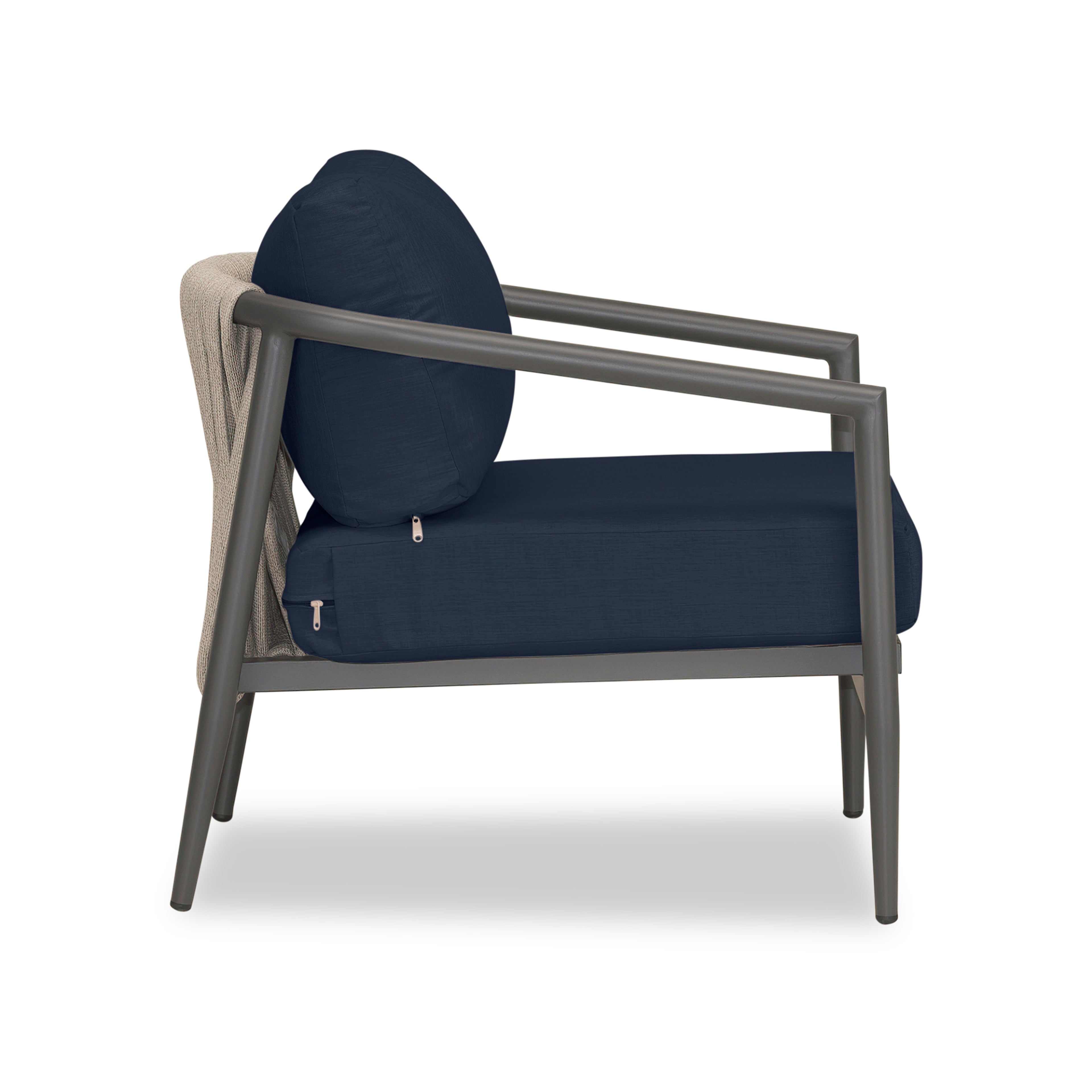 Olio Club Chair#Finish_Slate#Fabric_Spectrum Indigo