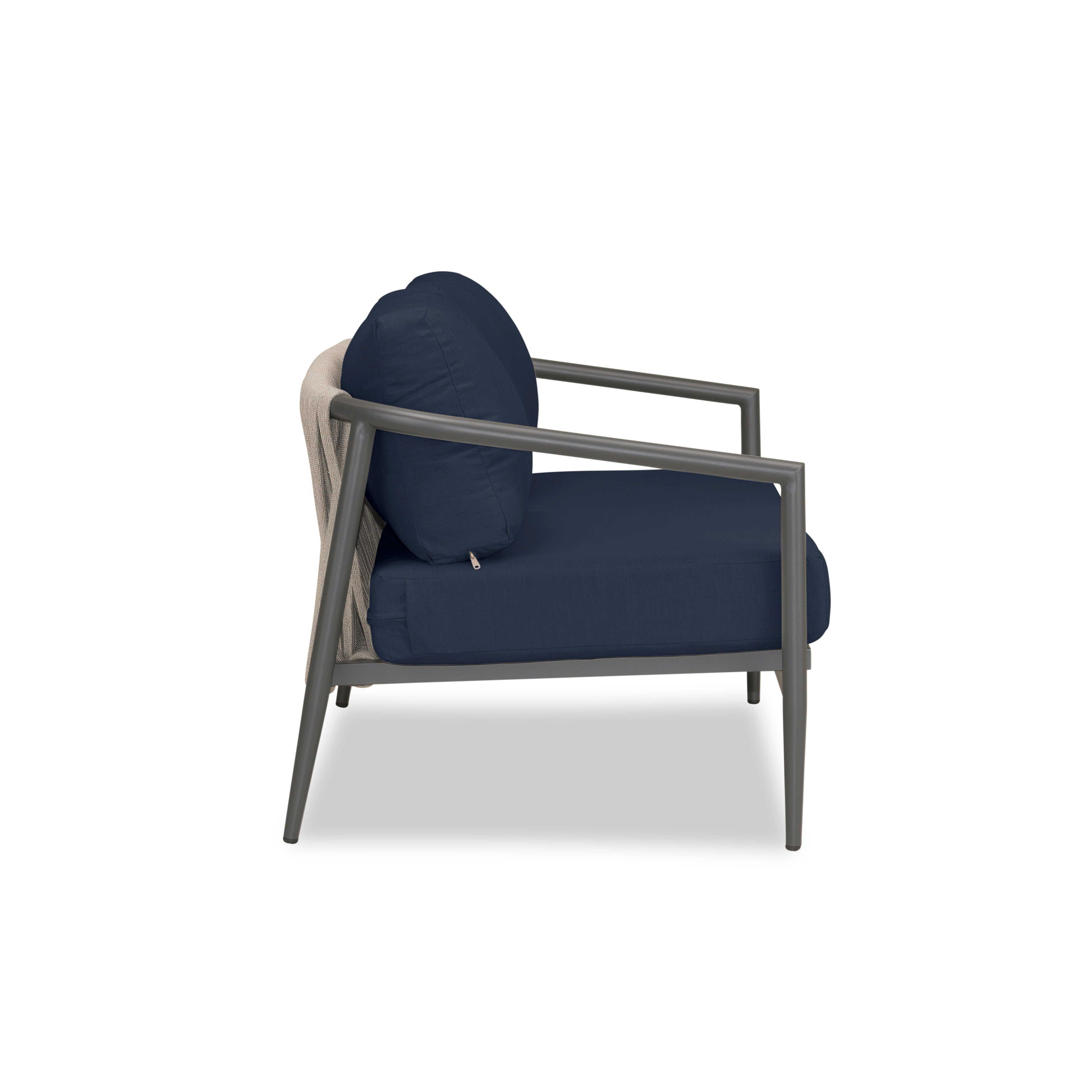 Olio Loveseat#Finish_Slate#Fabric_Spectrum Indigo