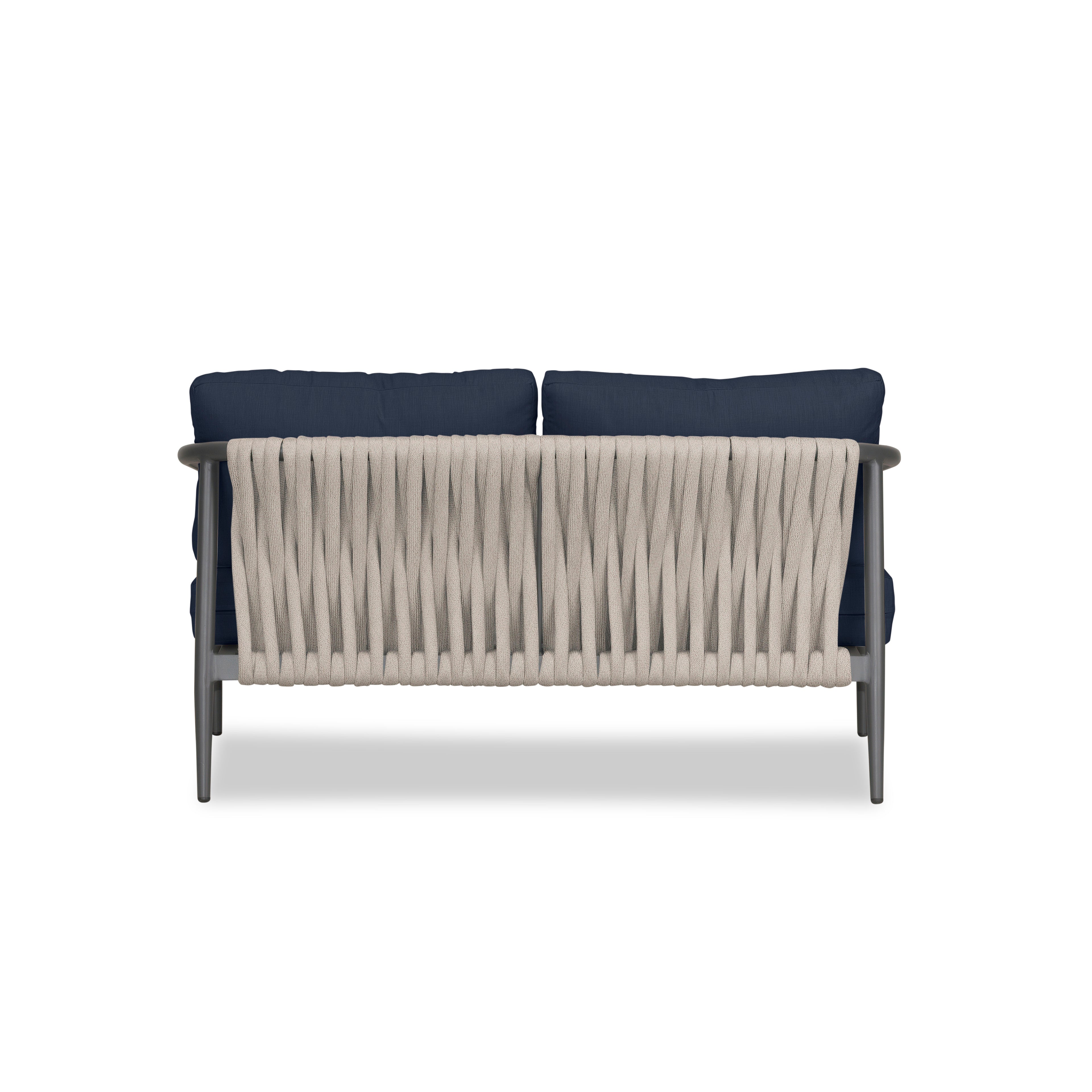 Olio Loveseat#Finish_Slate#Fabric_Spectrum Indigo