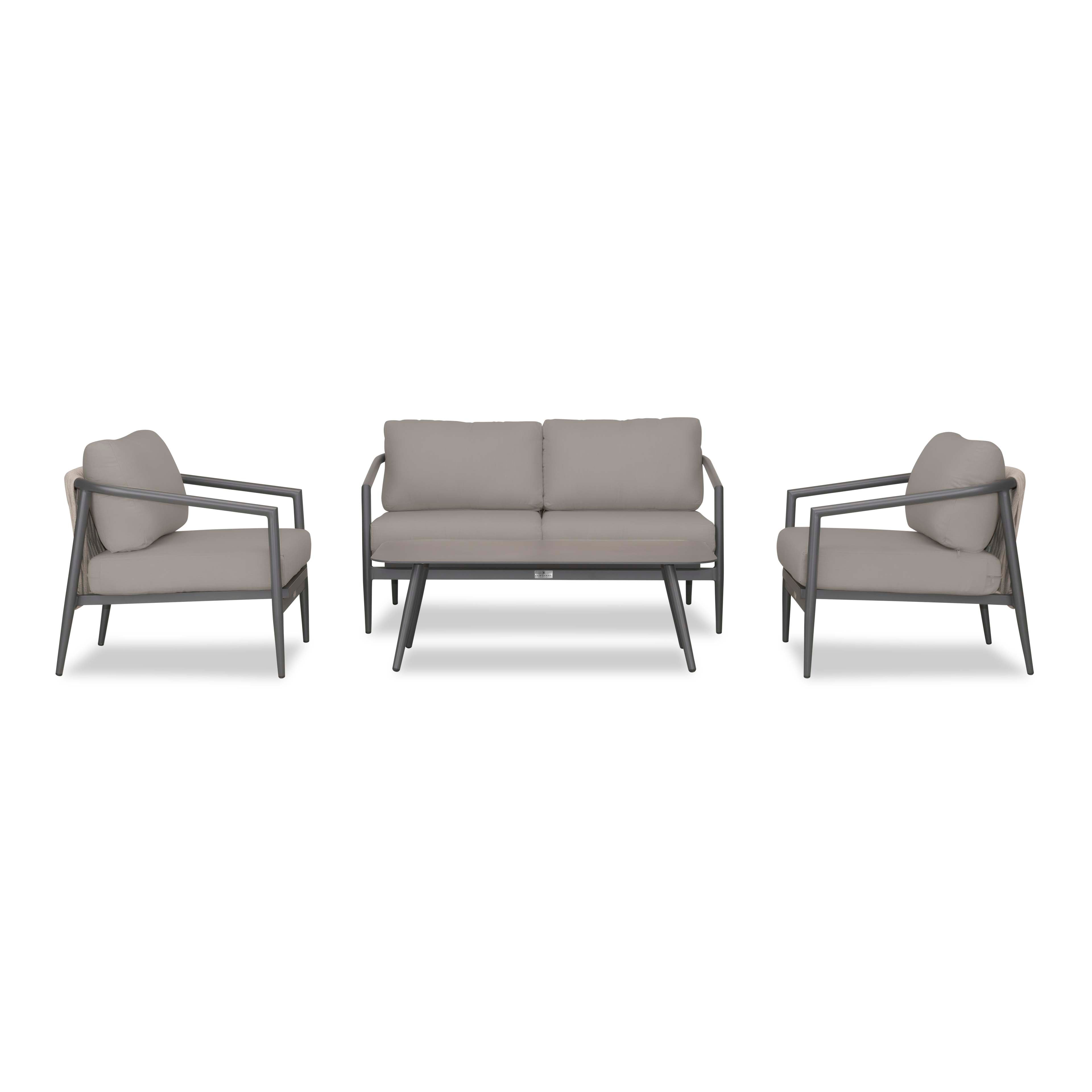 Olio 4 Piece Loveseat Set#Finish_Slate#Fabric_Canvas Charcoal
