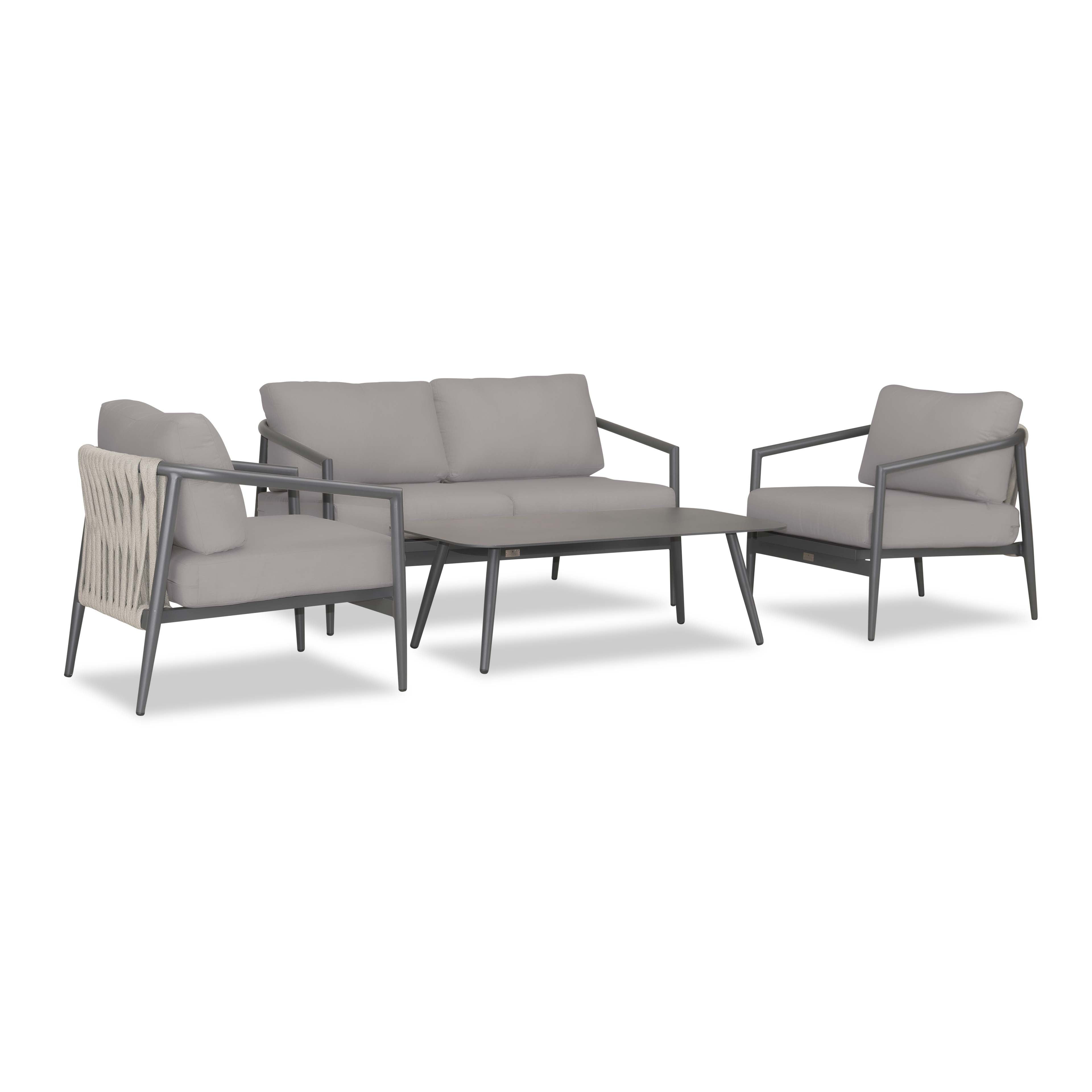 Olio 4 Piece Loveseat Set#Finish_Slate#Fabric_Canvas Charcoal